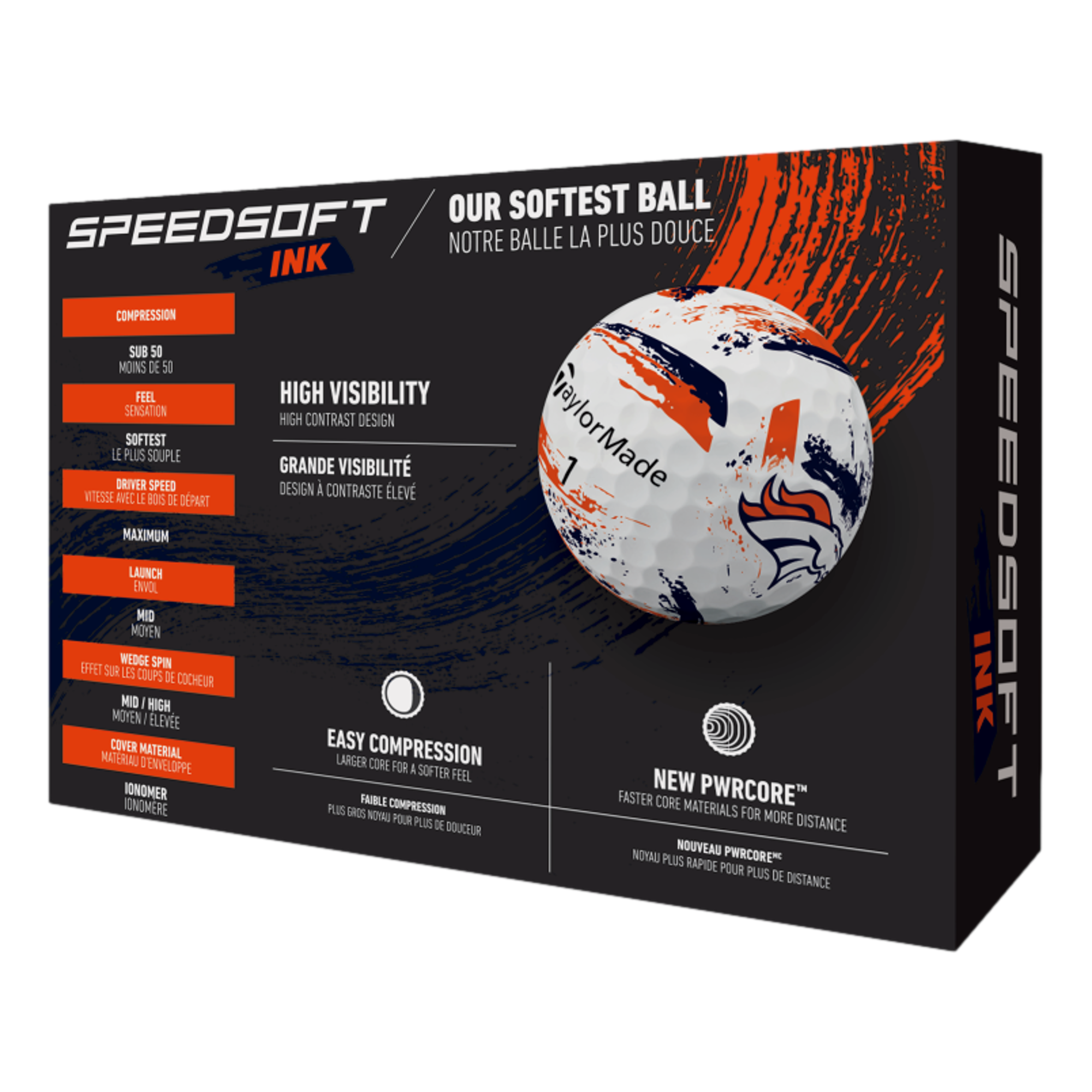 SpeedSoft INK NFL Broncos Golf Balls