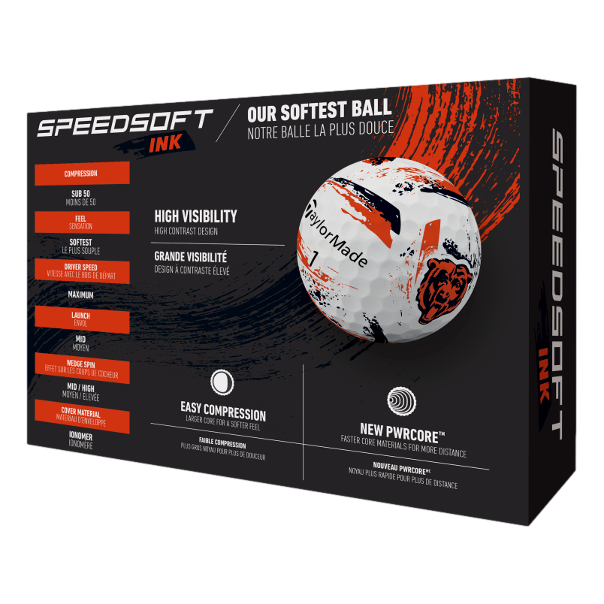 SpeedSoft INK NFL Bears Golf Balls