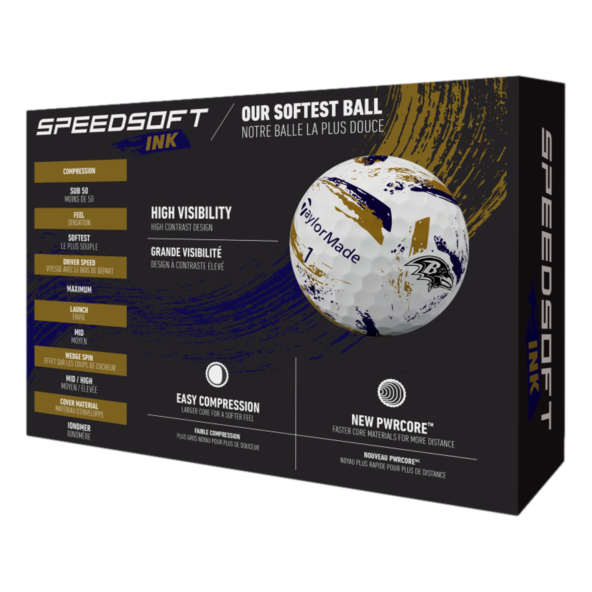 SpeedSoft INK NFL Ravens Golf Balls