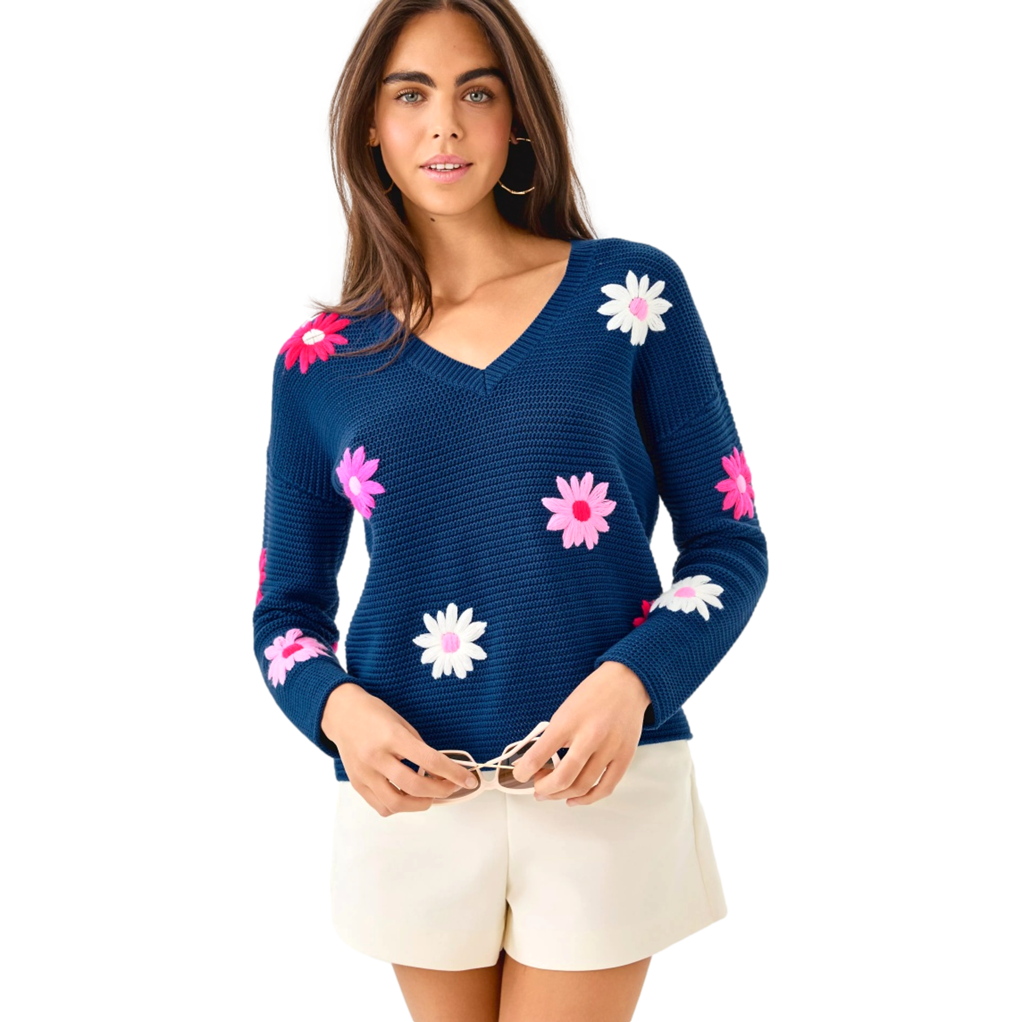 Tensley Embroidered Flower Women's Golf Sweater