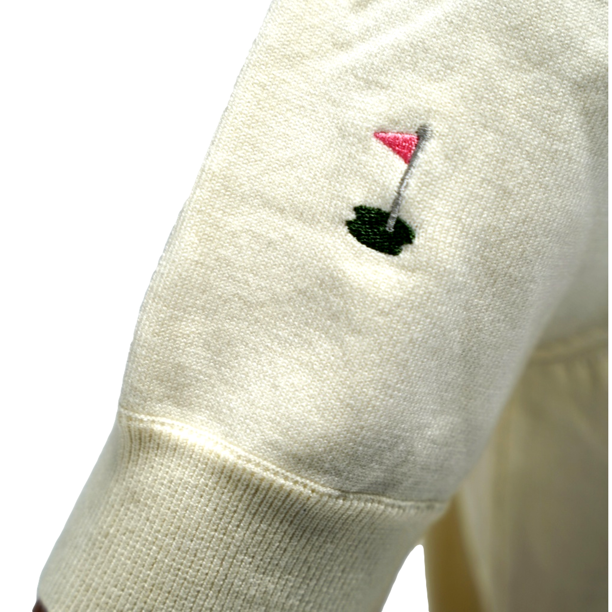 Women's Golf Flag Embroidered Short Sleeve Sweater