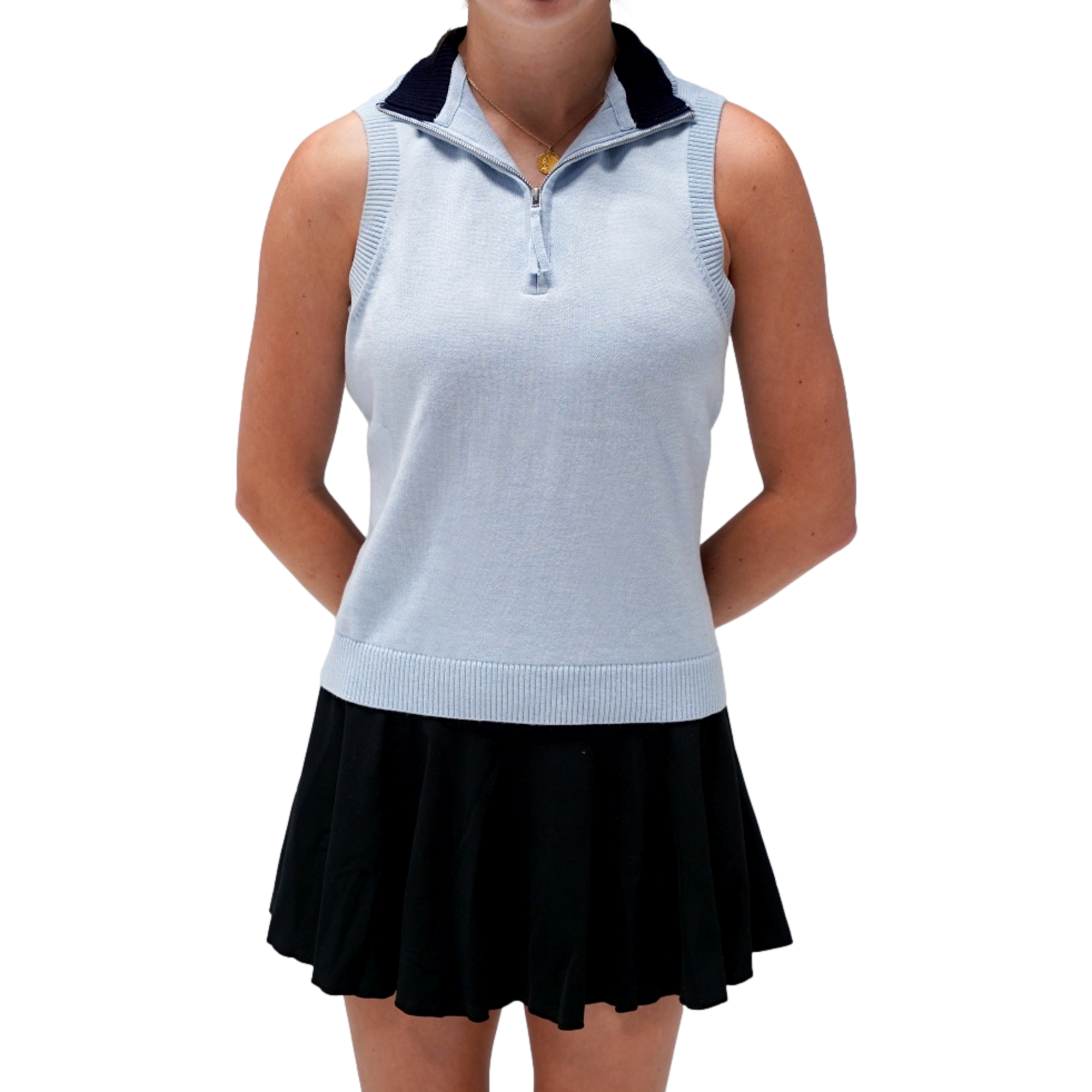 Women's Mock Neck Knit Quarter Zip Golf Vest