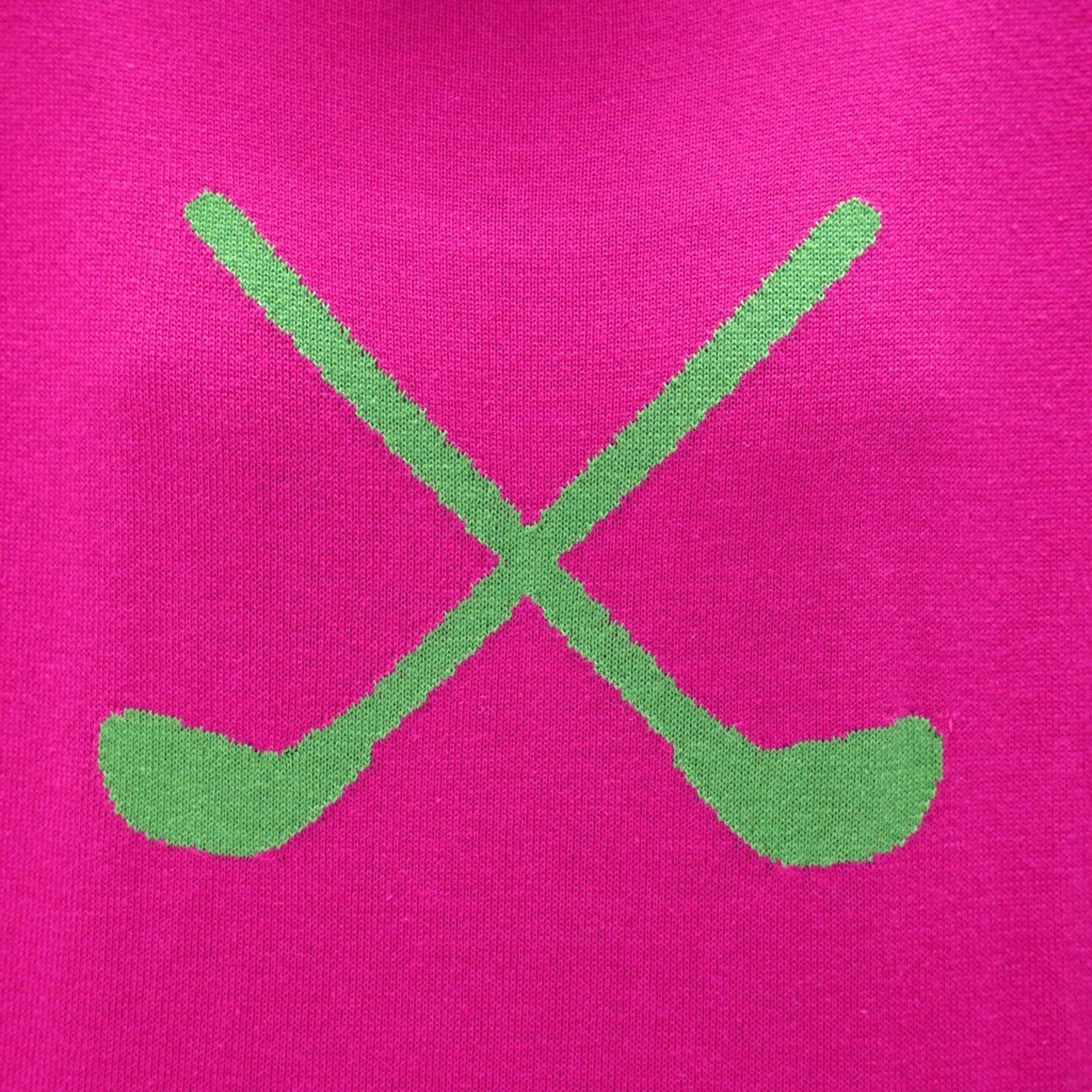 Crossed Clubs Knit Crewneck Women's Golf Sweater