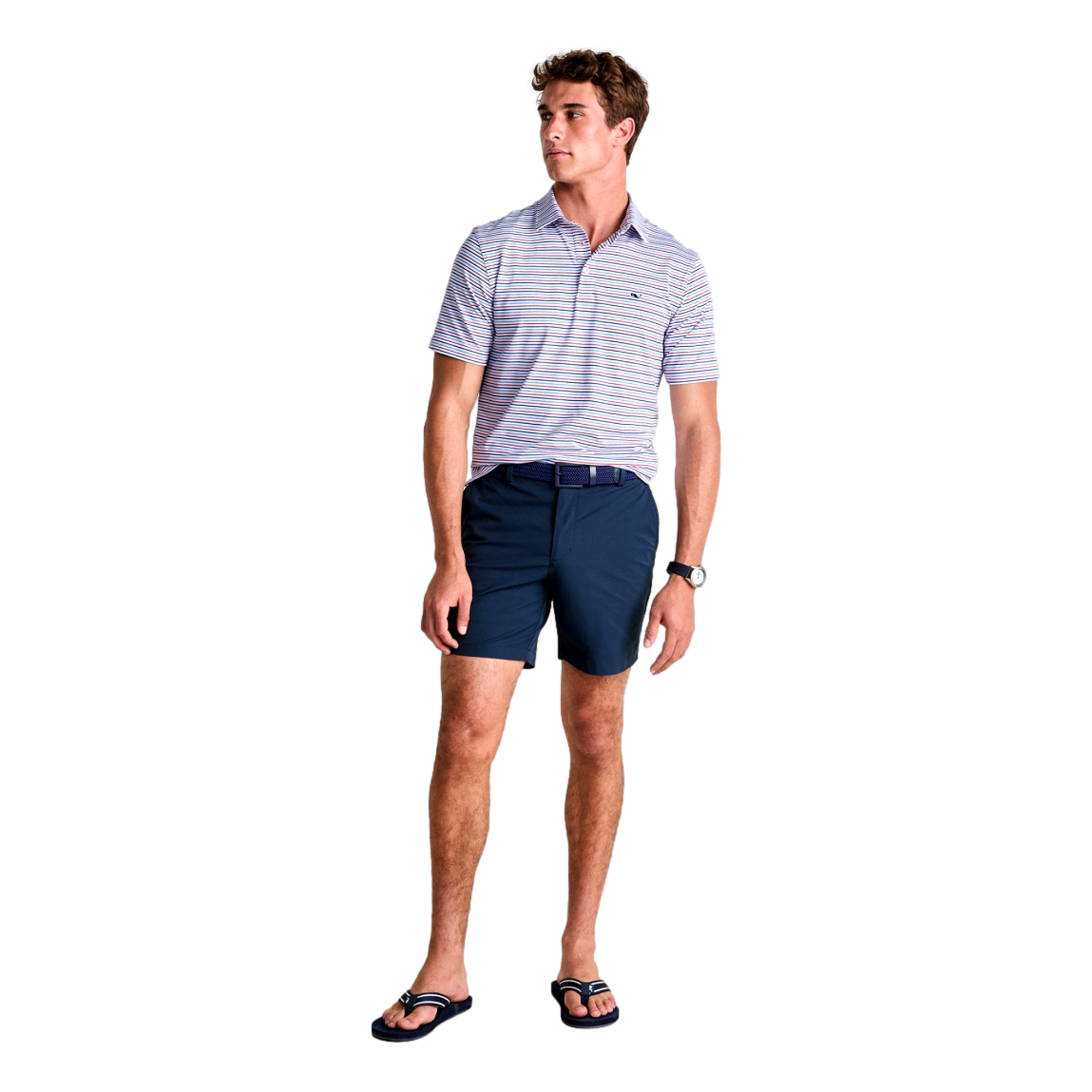 Multi-Bradley Stripe Sankaty Men's Short Sleeve Golf Polo Shirt