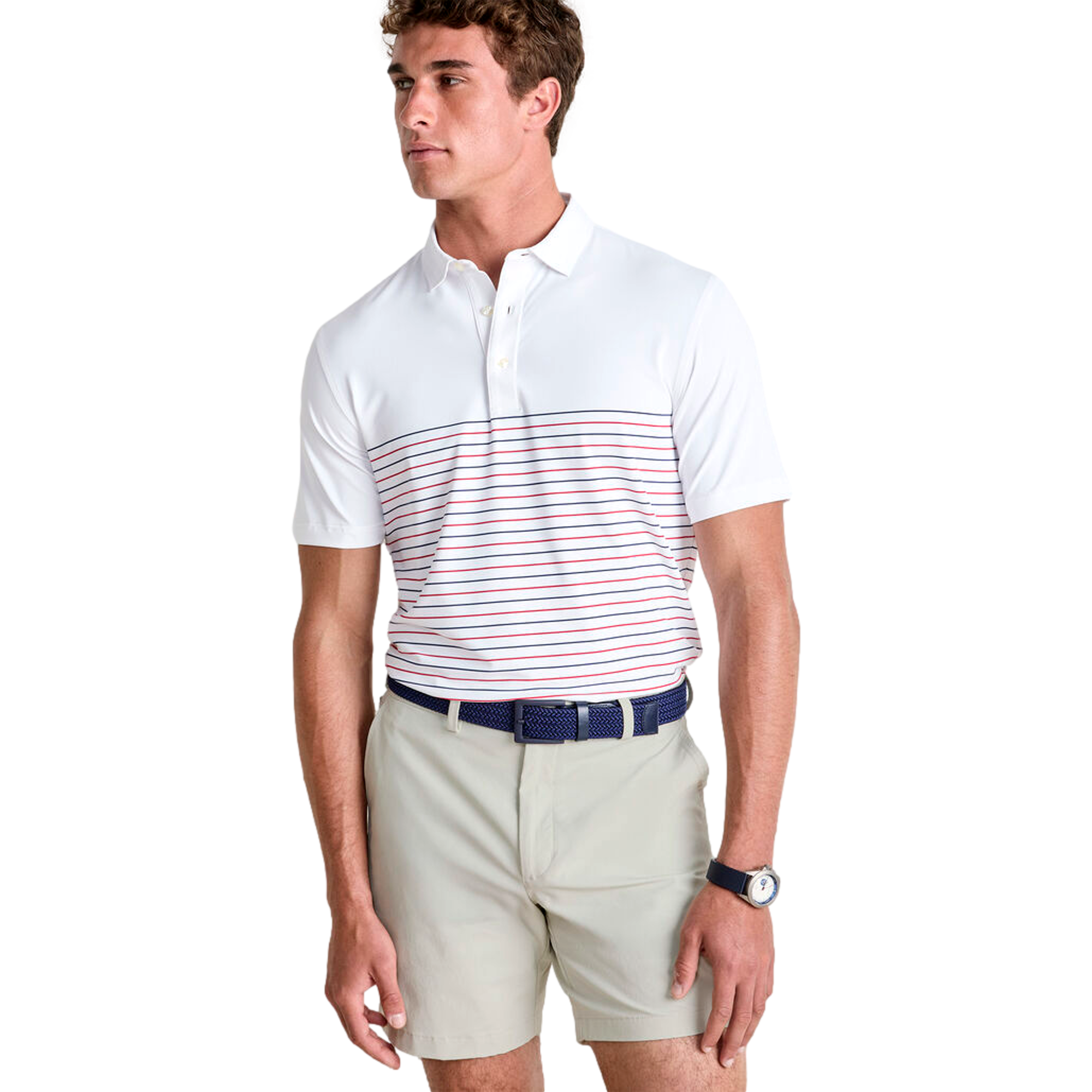Palmero Chest Stripe Men's Golf Polo Shirt