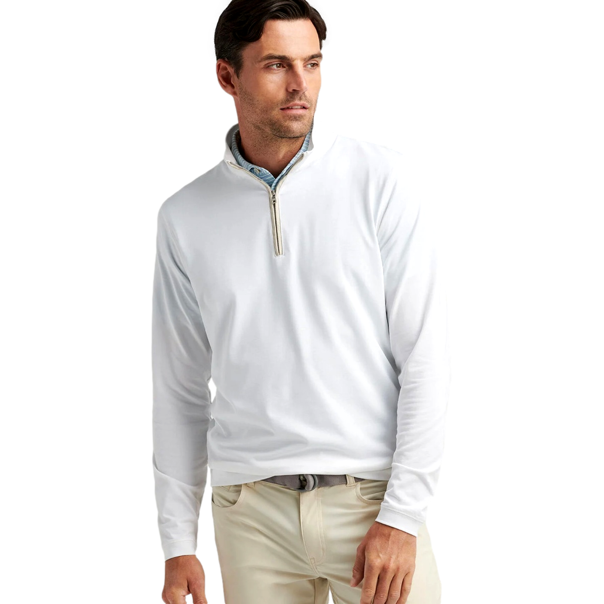 Albatross Cotton-Blend Piqu&eacute; Men's Golf Quarter Zip