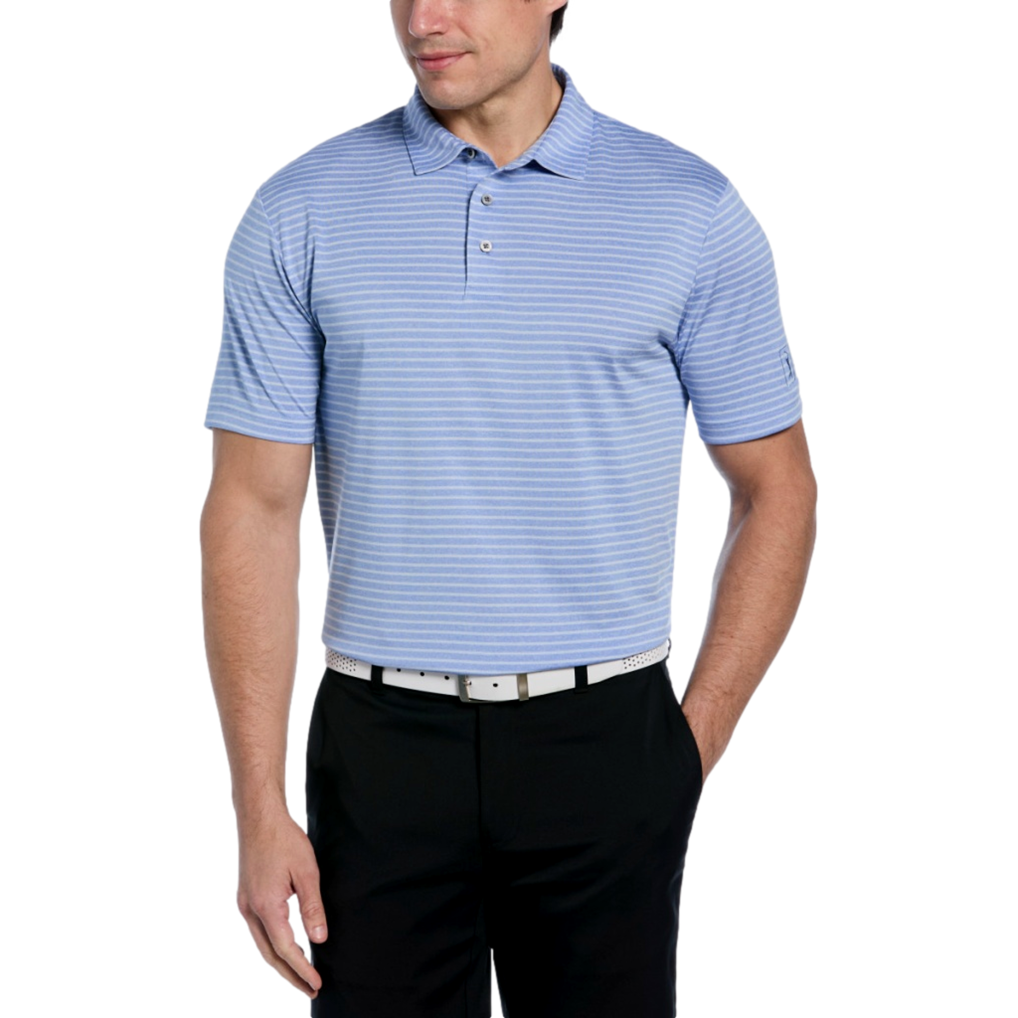 Heather Feeder Striped Men's Golf Polo