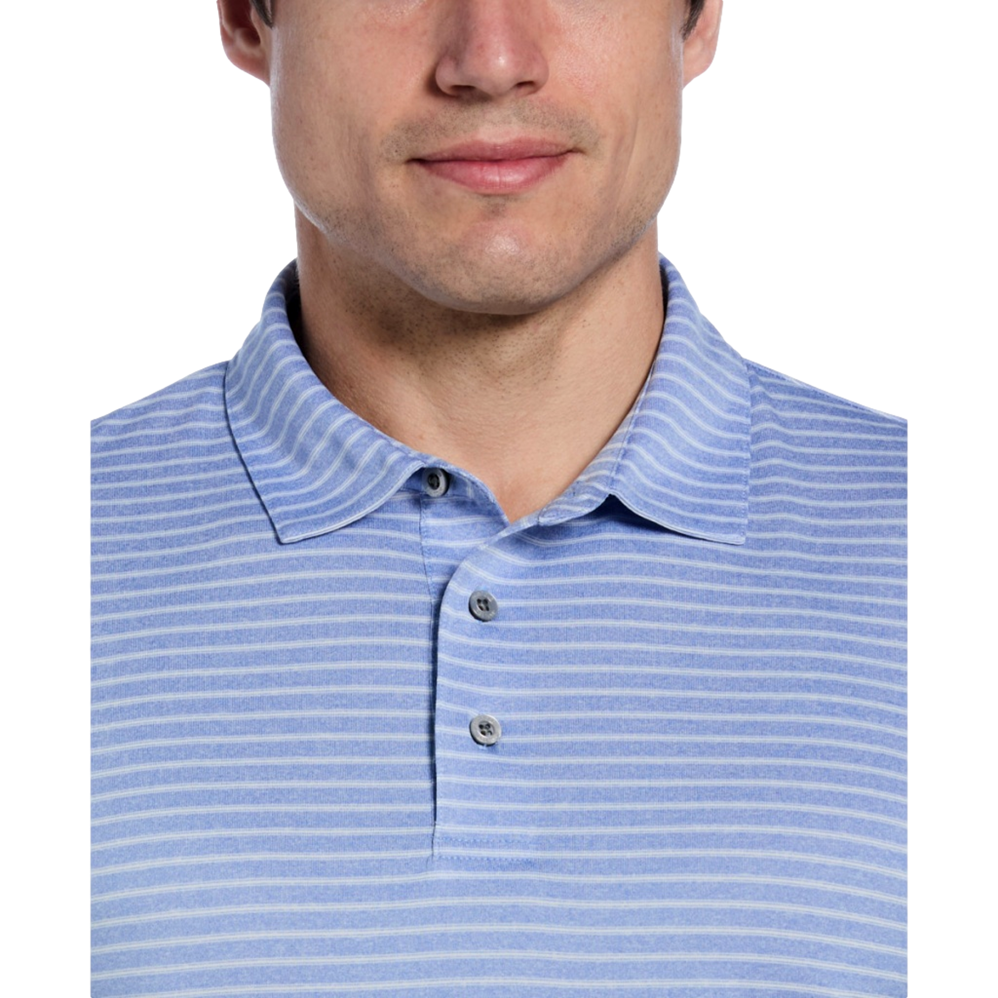 Heather Feeder Striped Men's Golf Polo Shirt