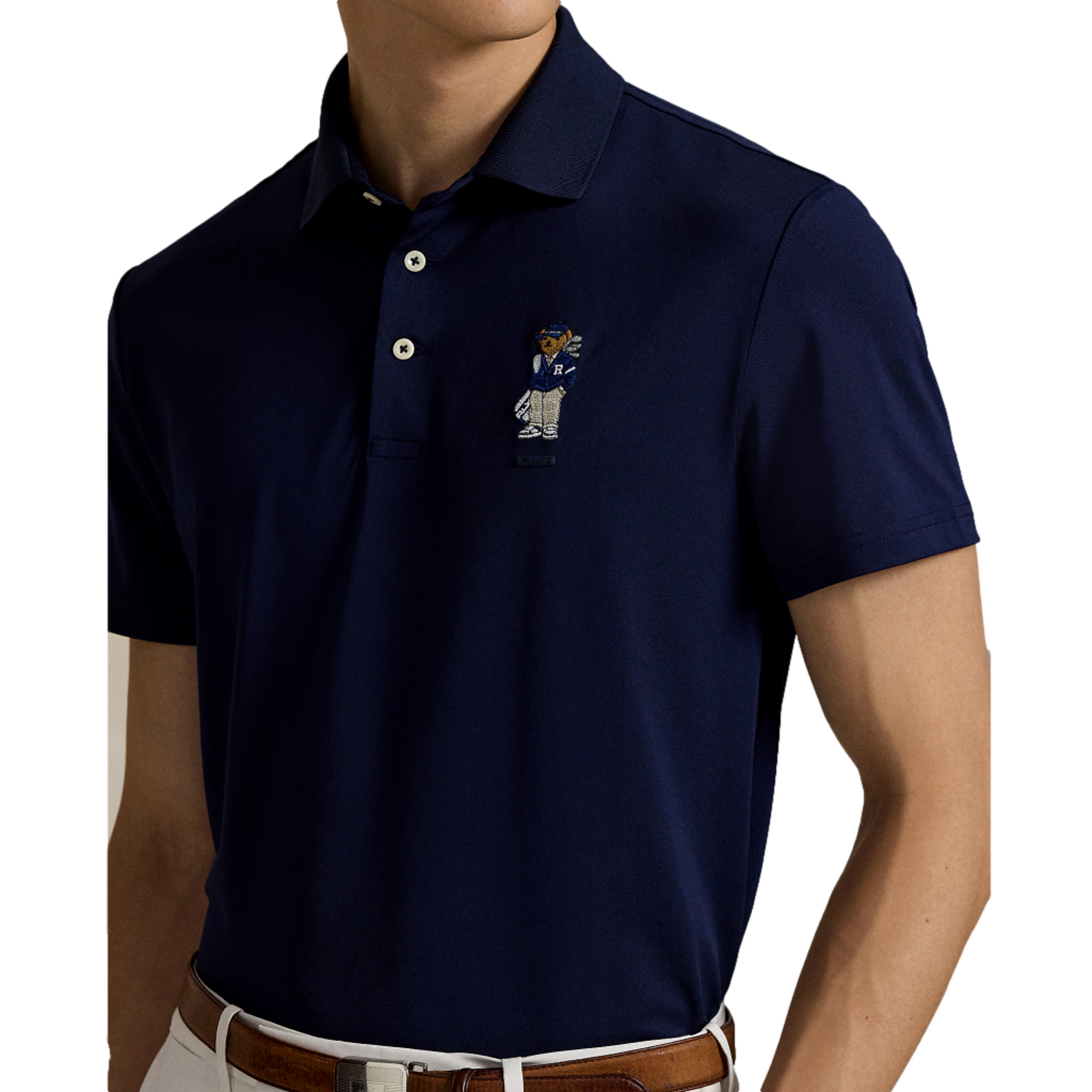 Airtech Pique Novelty Bear Men's Short Sleeve Golf Polo Shirt