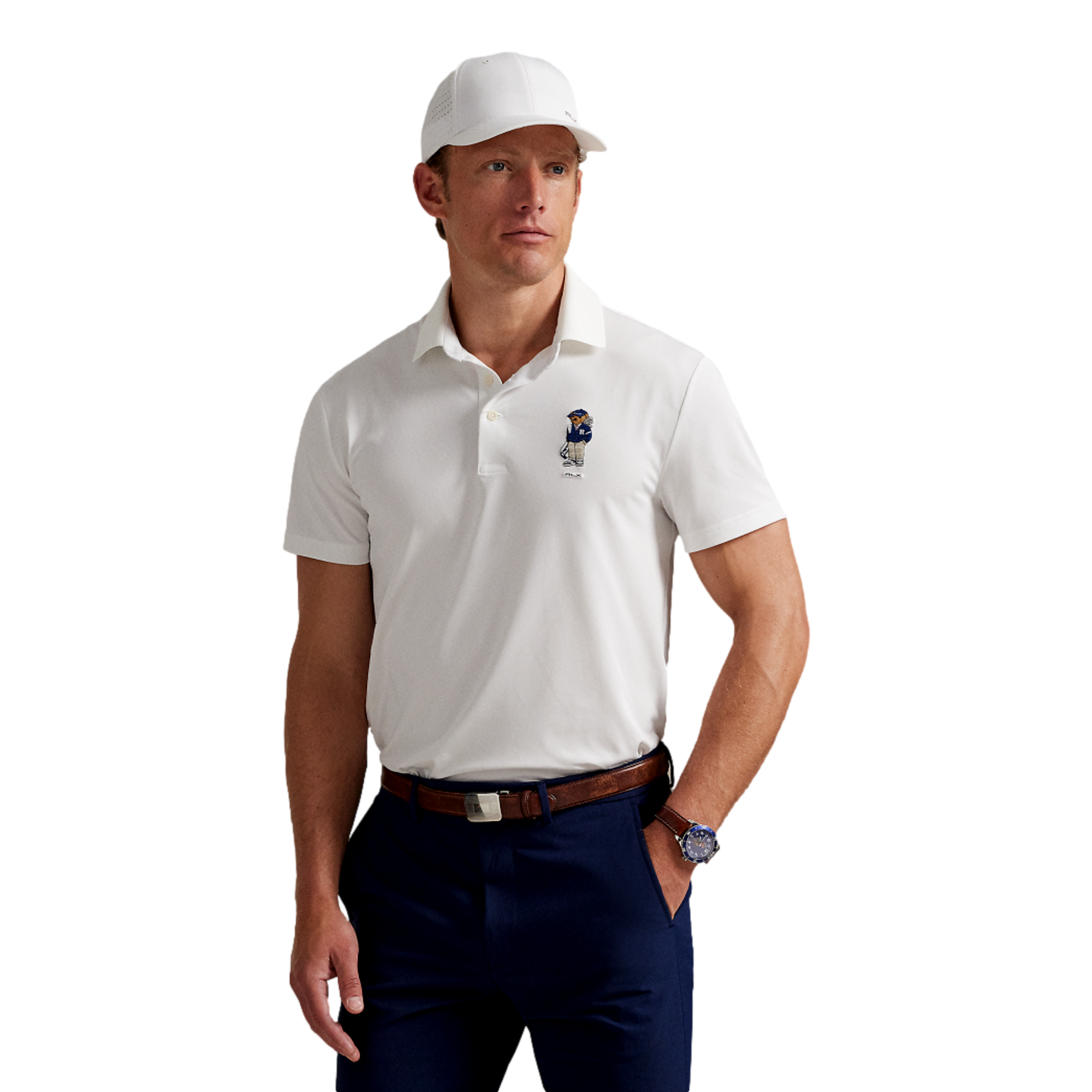 Airtech Pique Novelty Bear Men's Short Sleeve Golf Polo Shirt