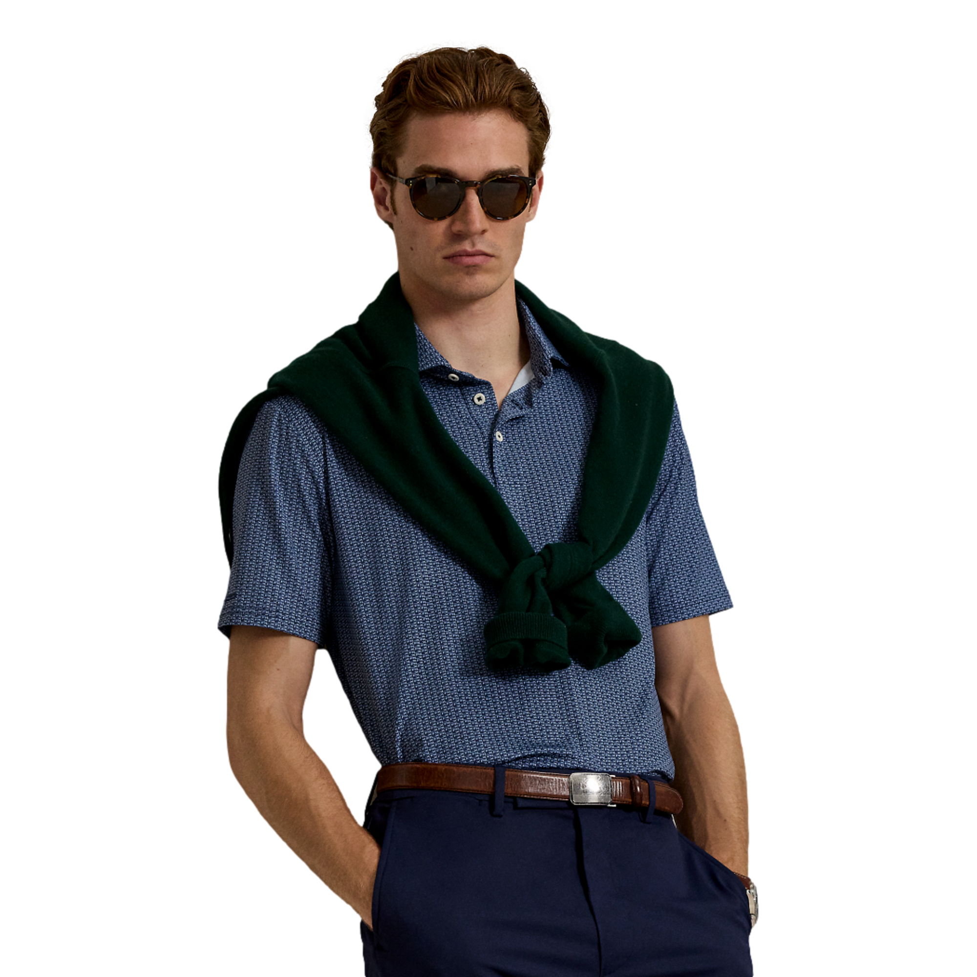 Airflow Printed Men's Short Sleeve Golf Polo Shirt