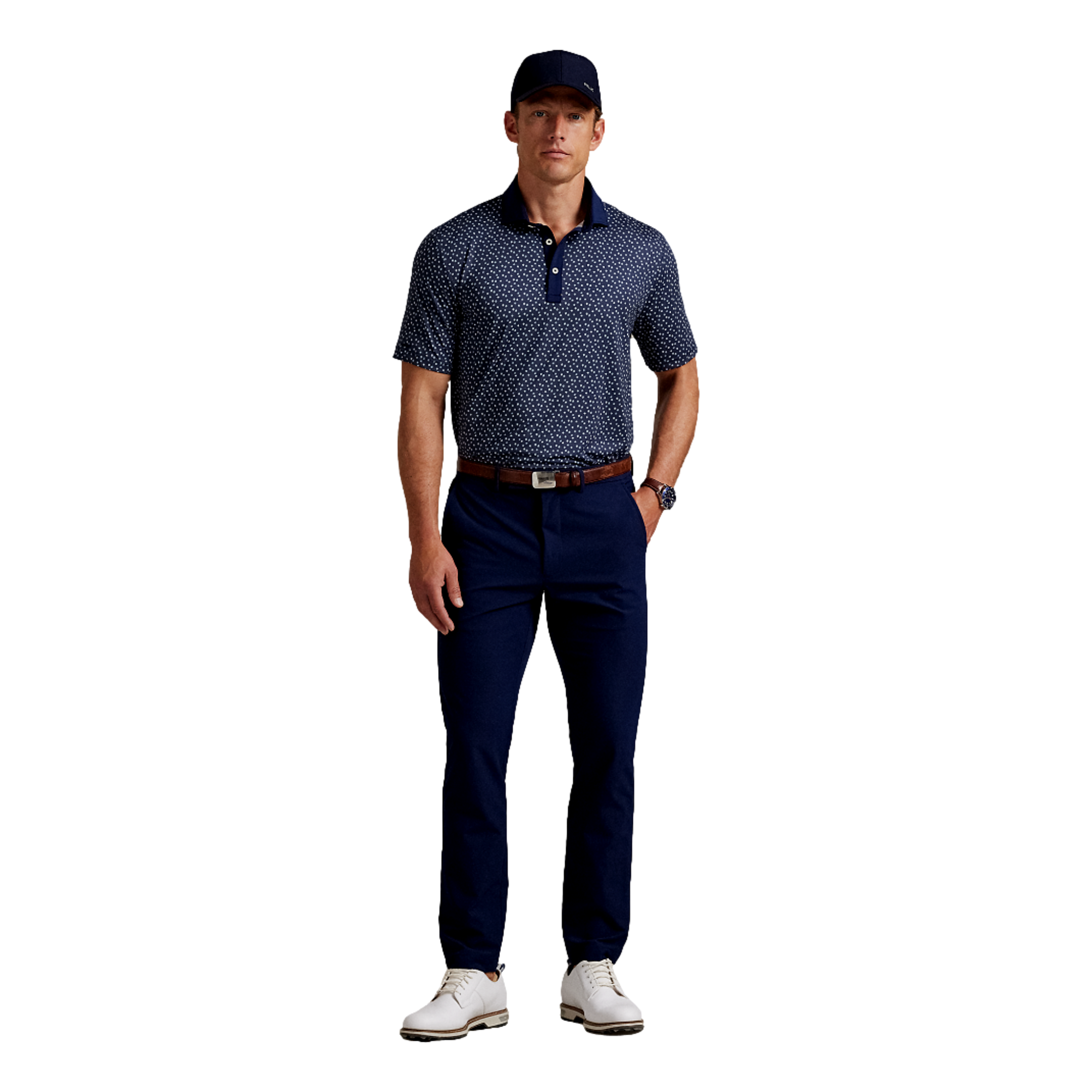 Airflow Printed Men's Short Sleeve Golf Polo Shirt