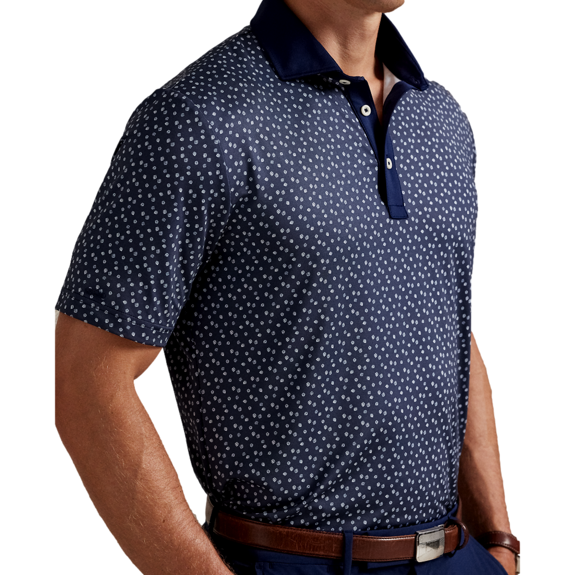 Airflow Printed Men's Short Sleeve Golf Polo Shirt