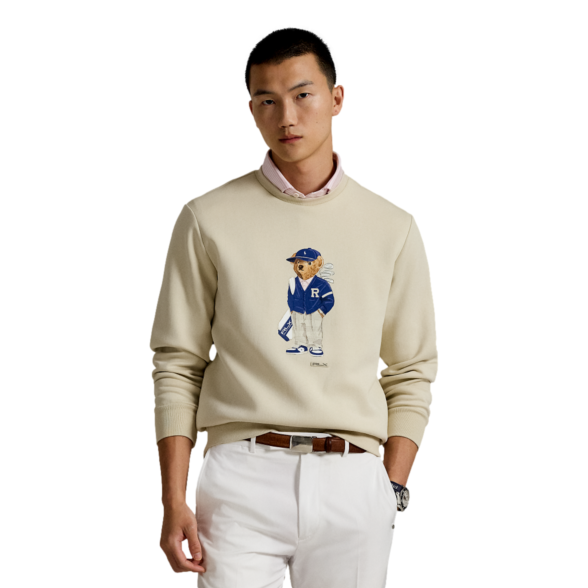 Novelty Bear Double Knit Men's Golf Sweater