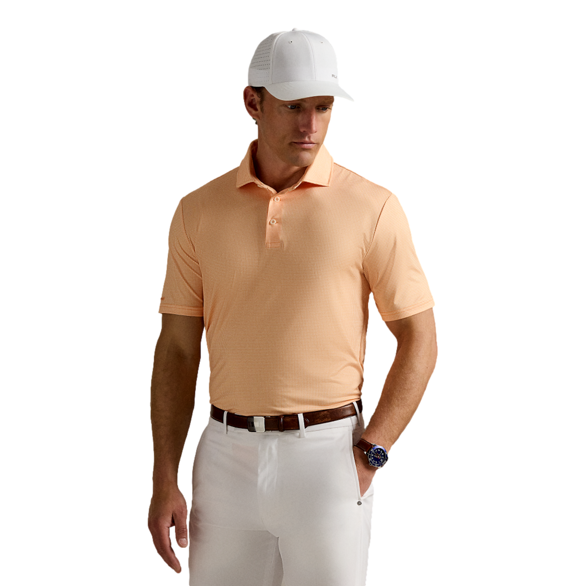 Airflow Men's Short Sleeve Printed Golf Polo Shirt