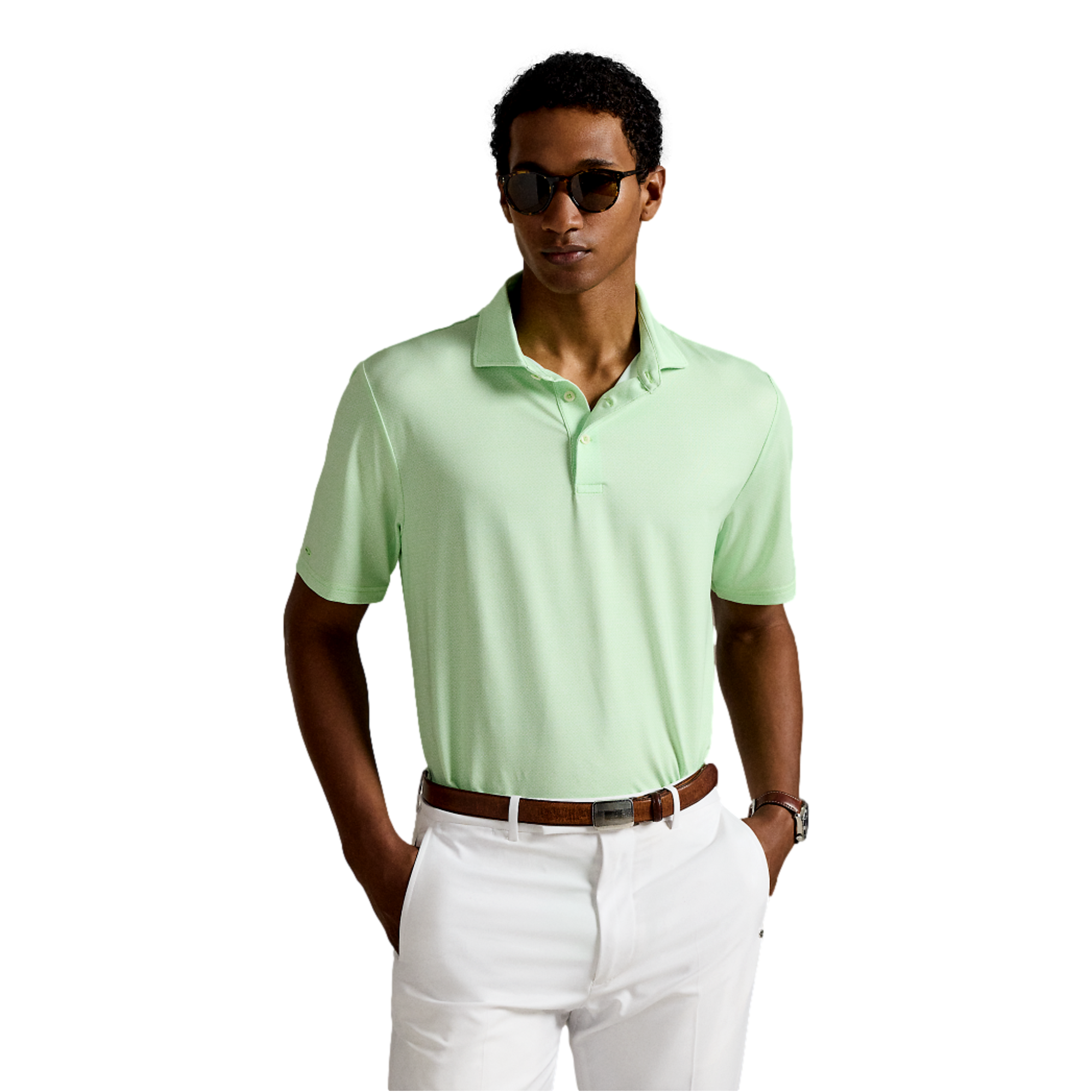 Airflow Men's Short Sleeve Printed Golf Polo Shirt