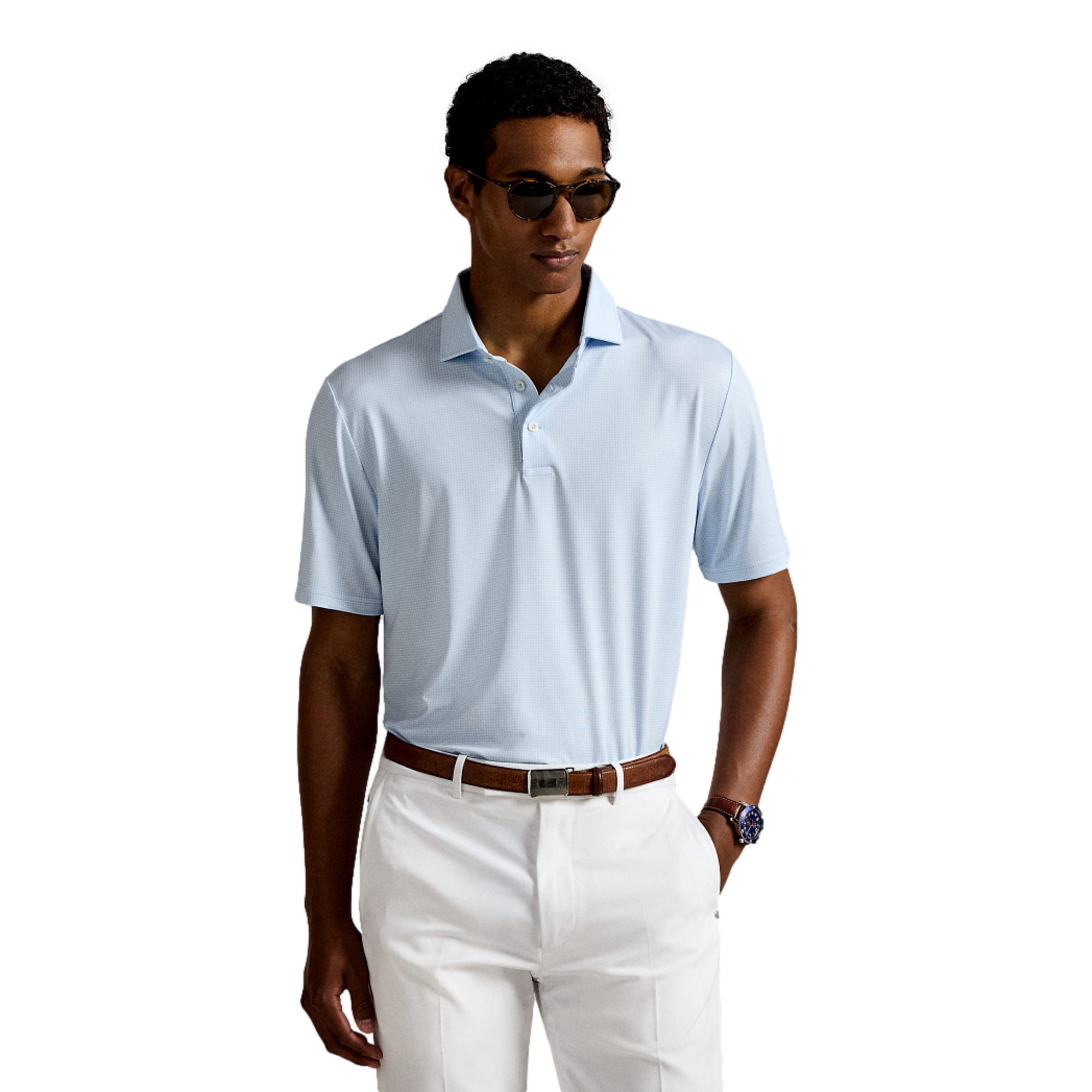 Airflow Men's Short Sleeve Printed Golf Polo Shirt