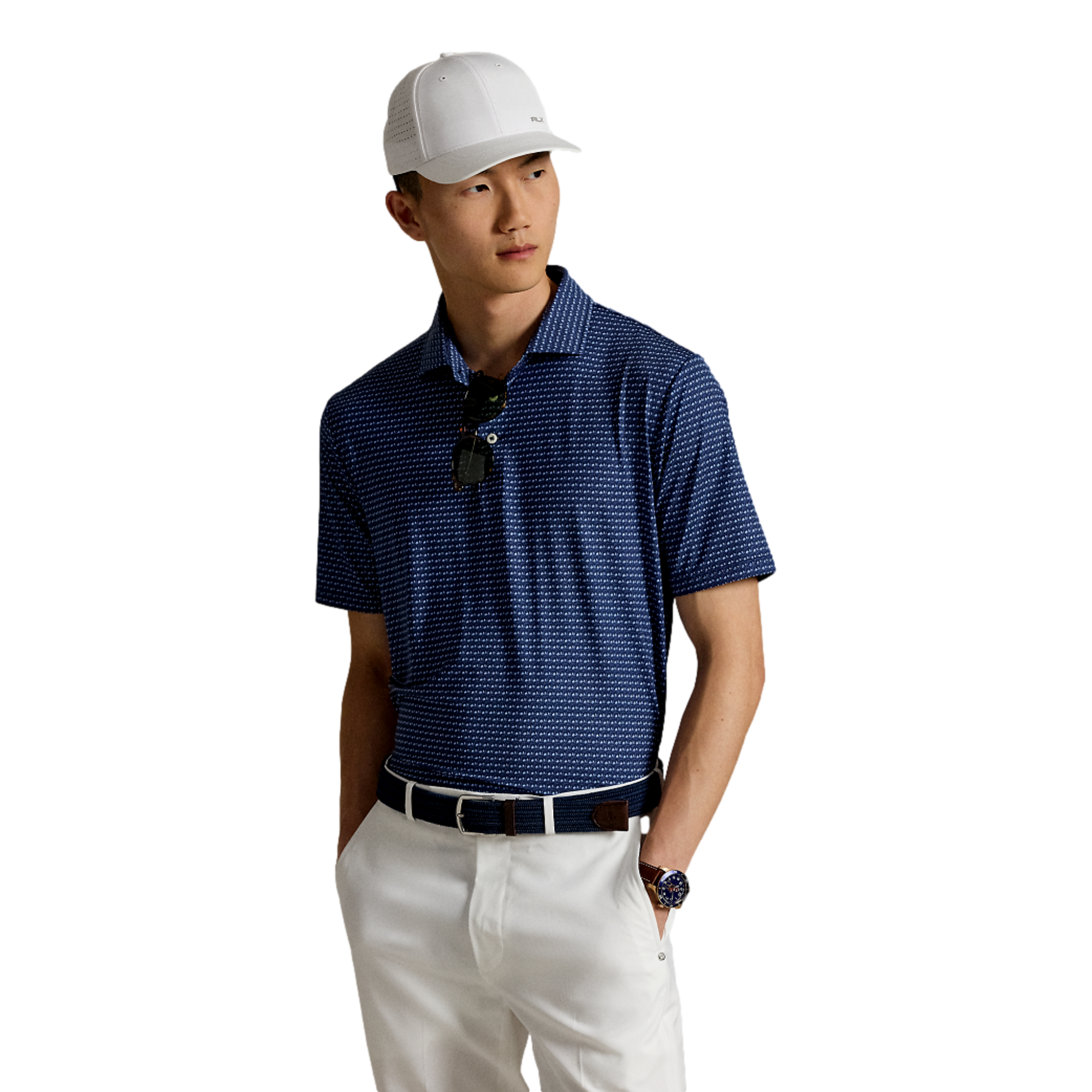 Airflow Printed Men's Short Sleeve Golf Polo Shirt