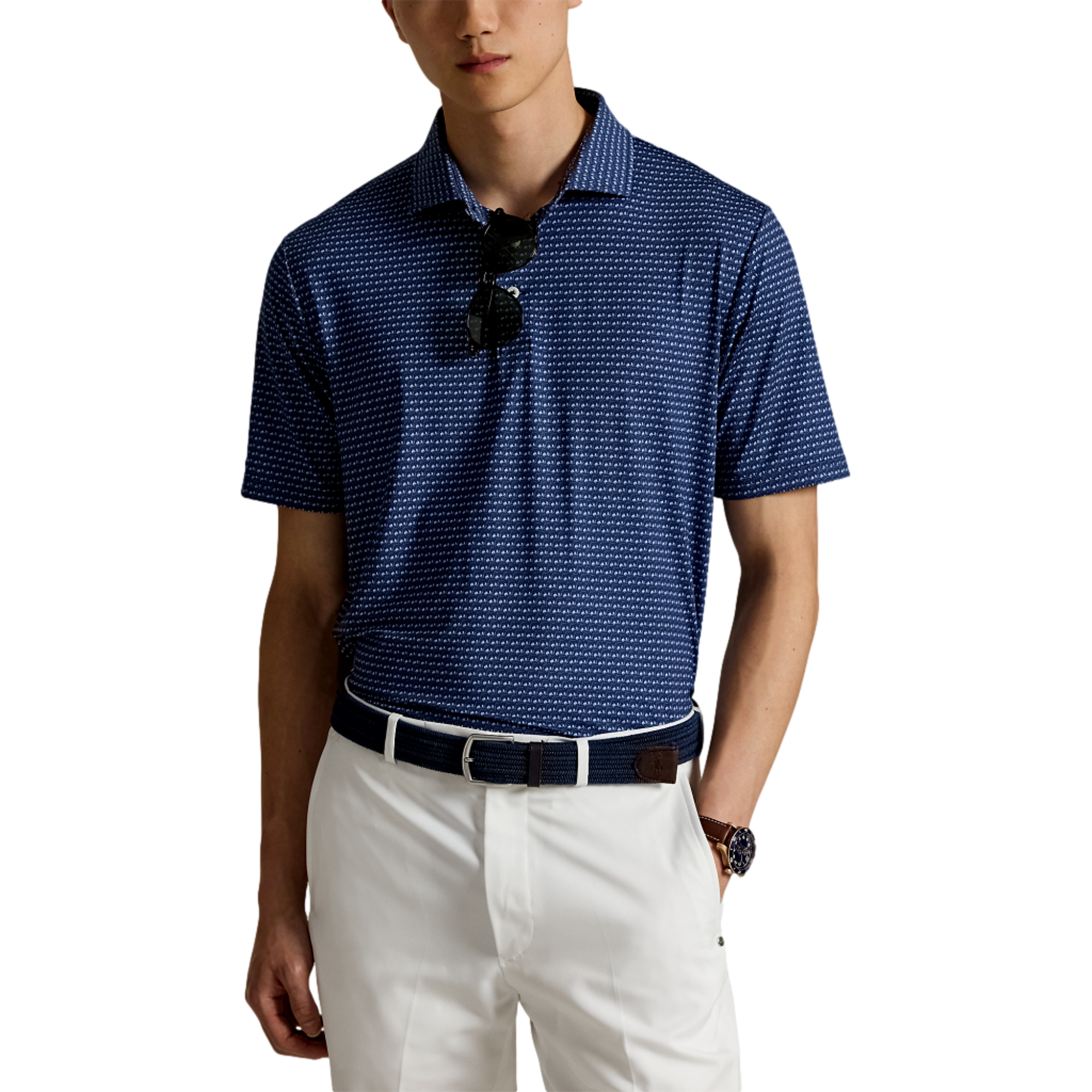 Airflow Printed Men's Short Sleeve Golf Polo Shirt