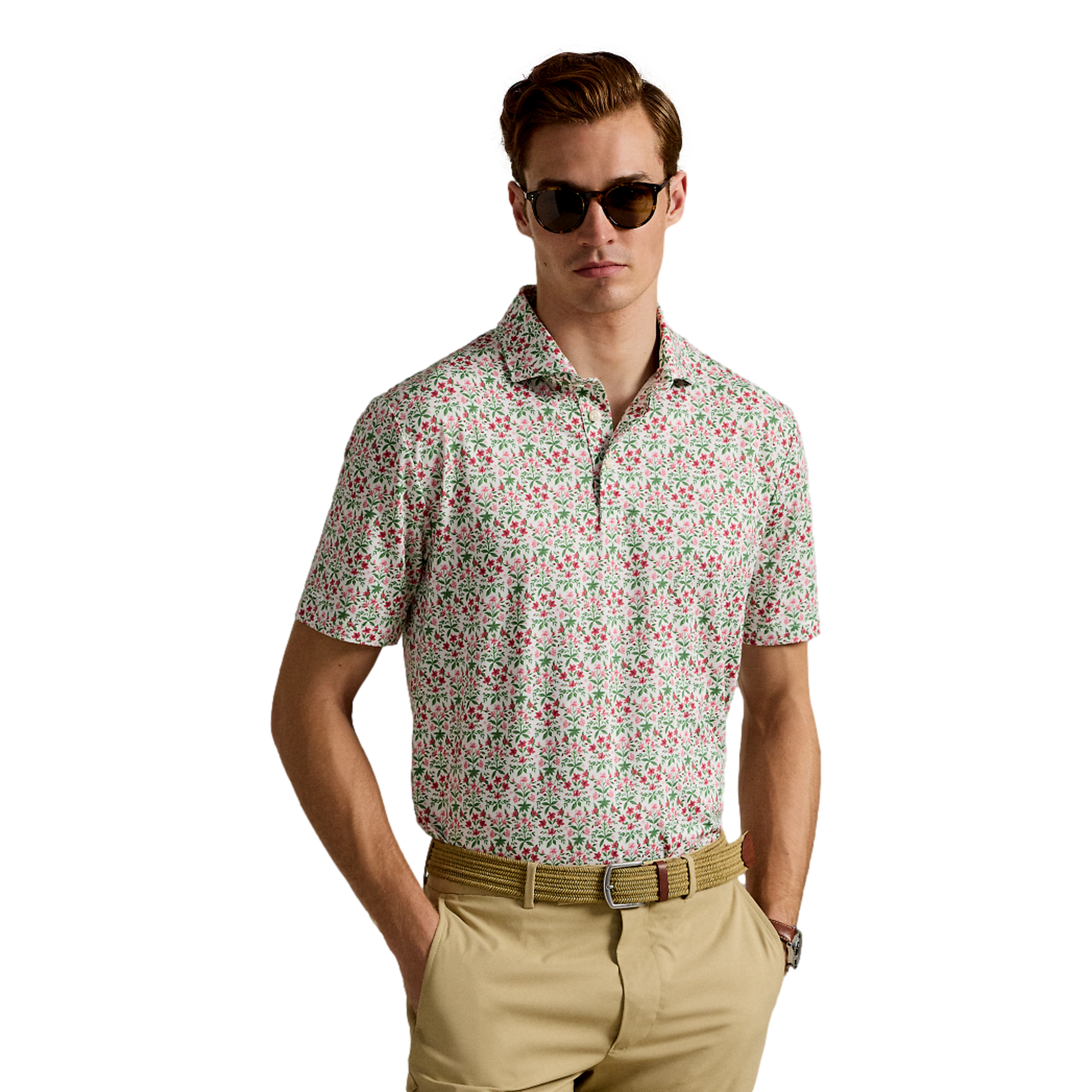 Airflow Printed Men's Short Sleeve Golf Polo Shirt