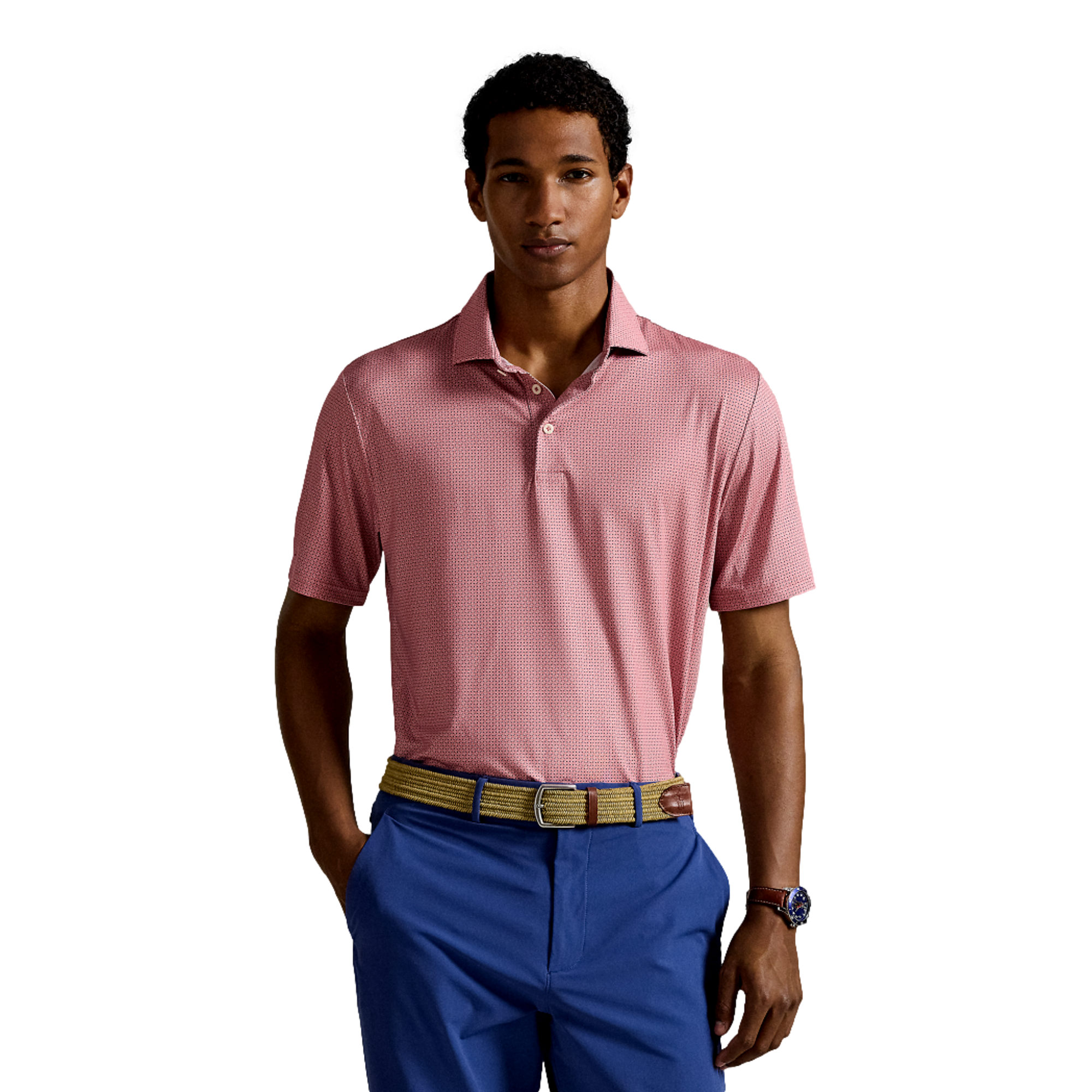 Airflow Printed Men's Short Sleeve Golf Polo Shirt