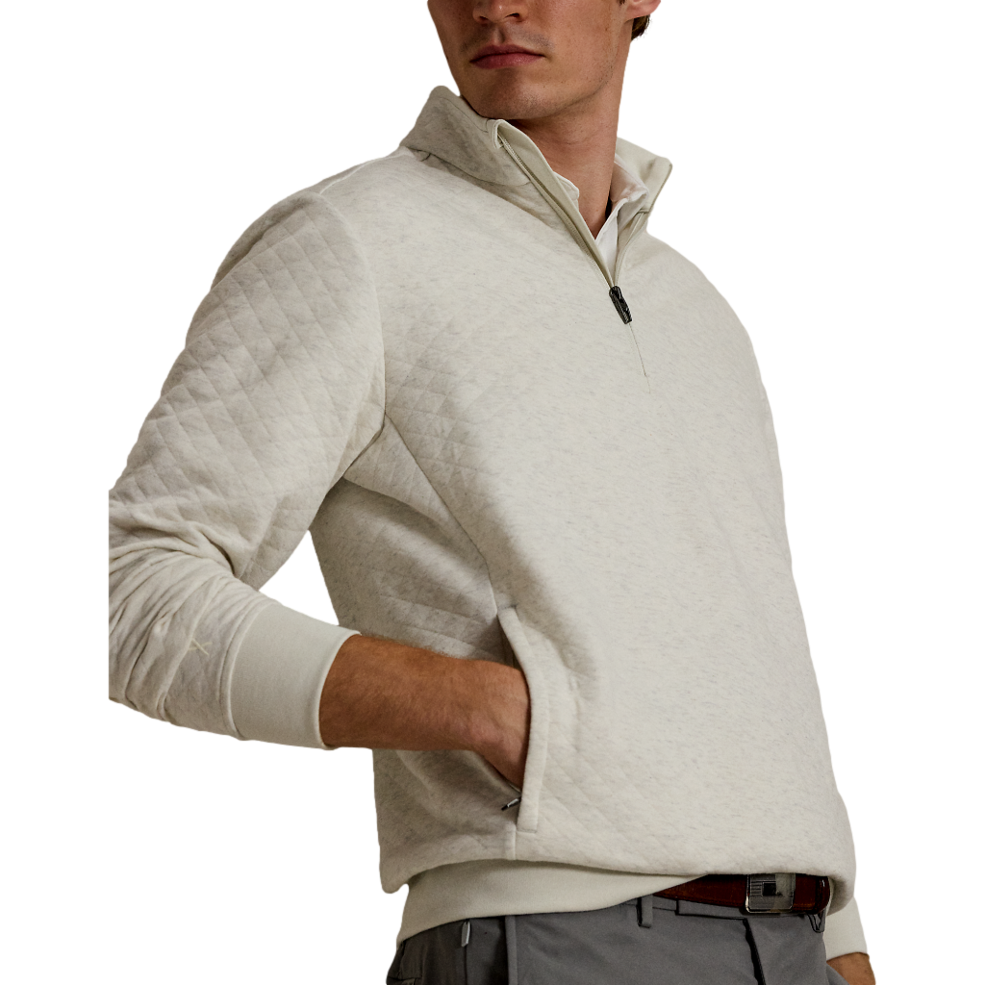 Modern Quilted Double Knit Men's Golf Quarter Zip
