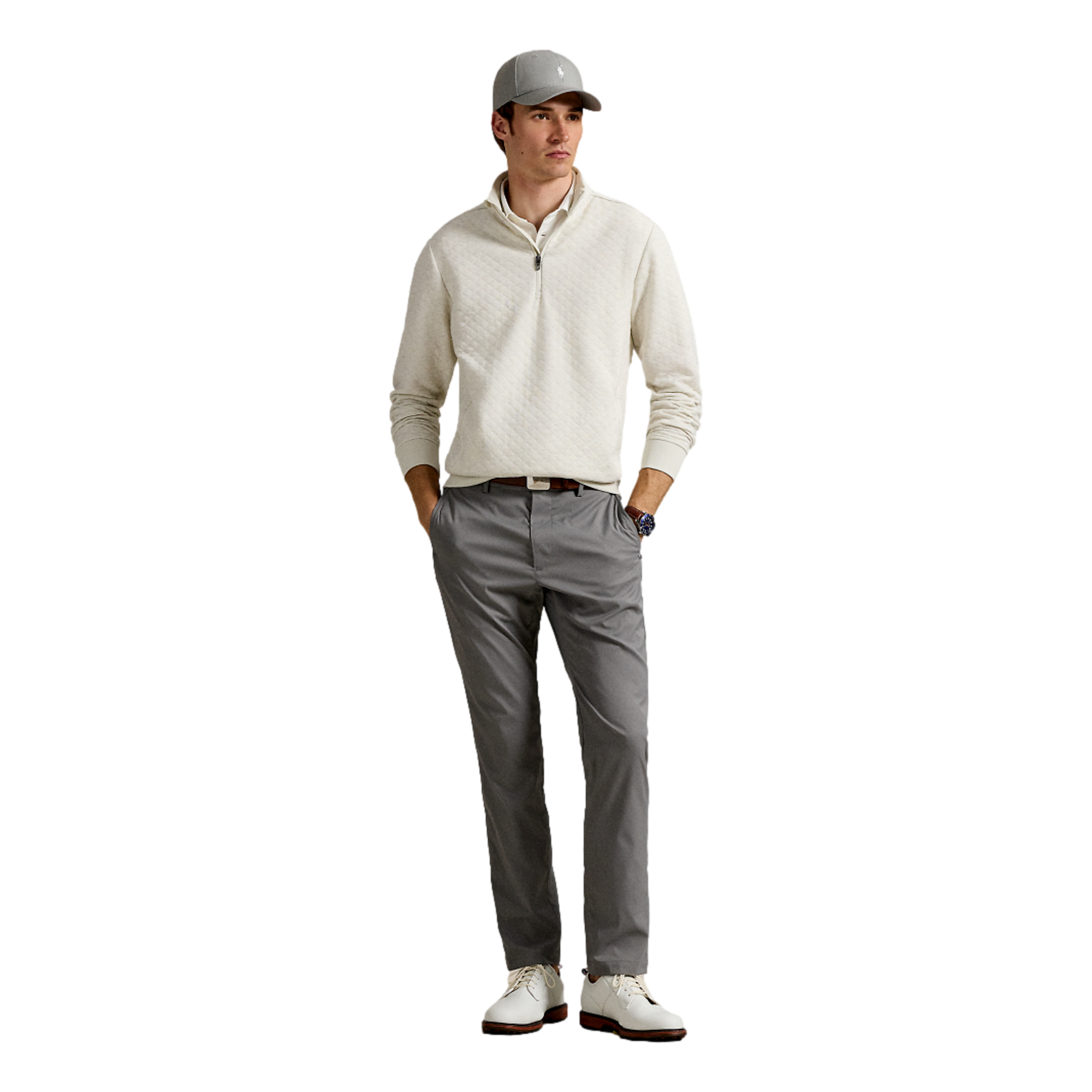 Modern Quilted Double Knit Men's Golf Quarter Zip