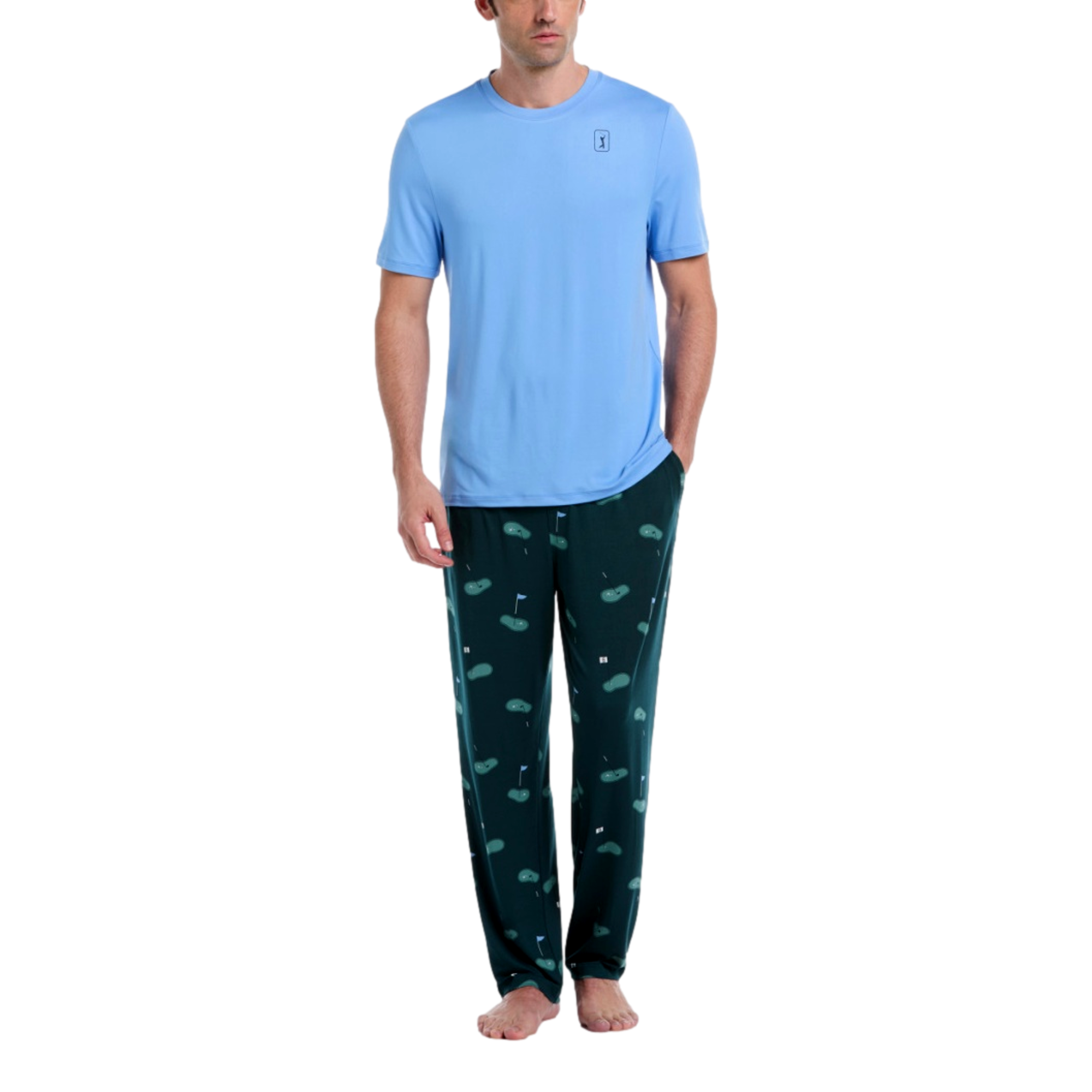 Soft Touch Golf Green Men's Pajama Set