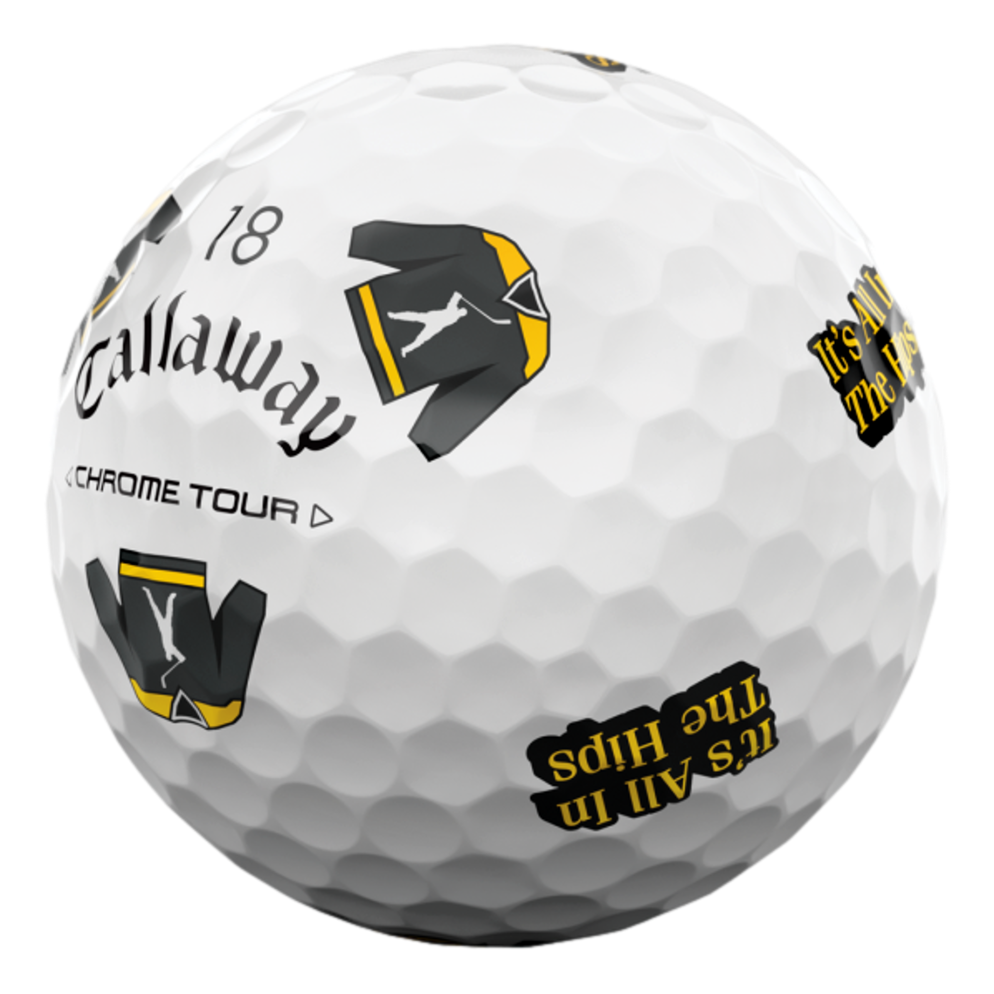 Chrome Tour Happy Gilmore 2 Hips Golf Balls
