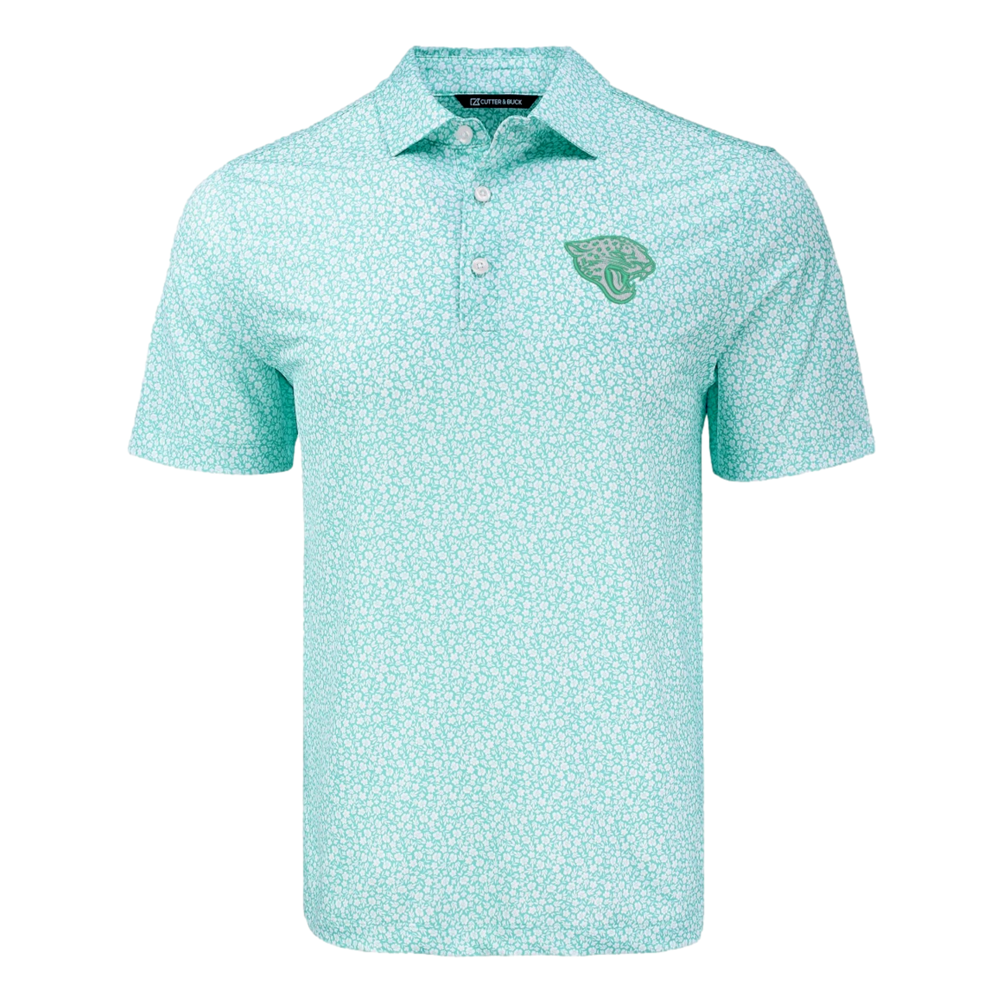 Jacksonville Jaguars Pike Eco Flora Print Recycled Men's Golf Polo Shirt