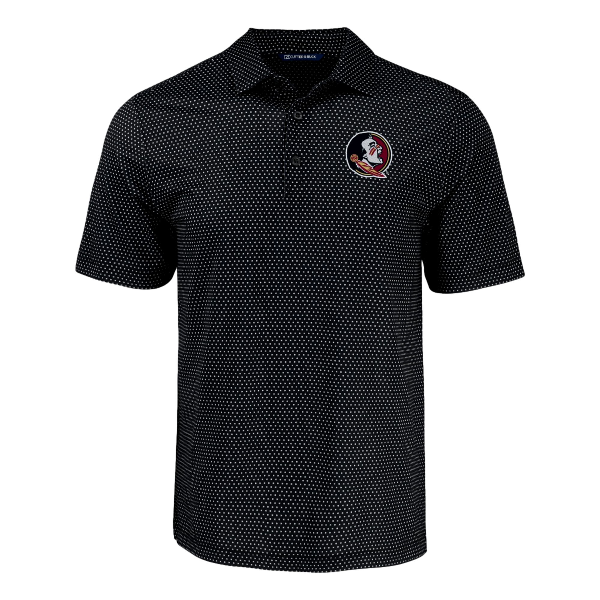 Florida State University Pike Eco Shadow Check Print Recycled Men's Golf Polo Shirt