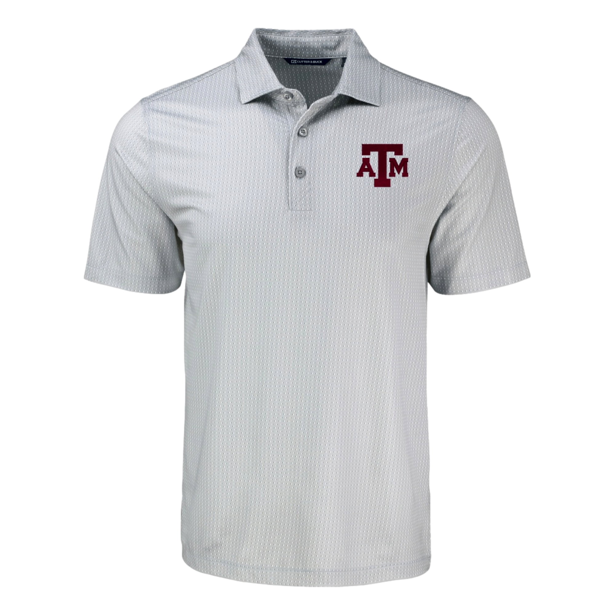 Texas A&M University Pike Eco Shadow Check Print Recycled Men's Golf Polo Shirt