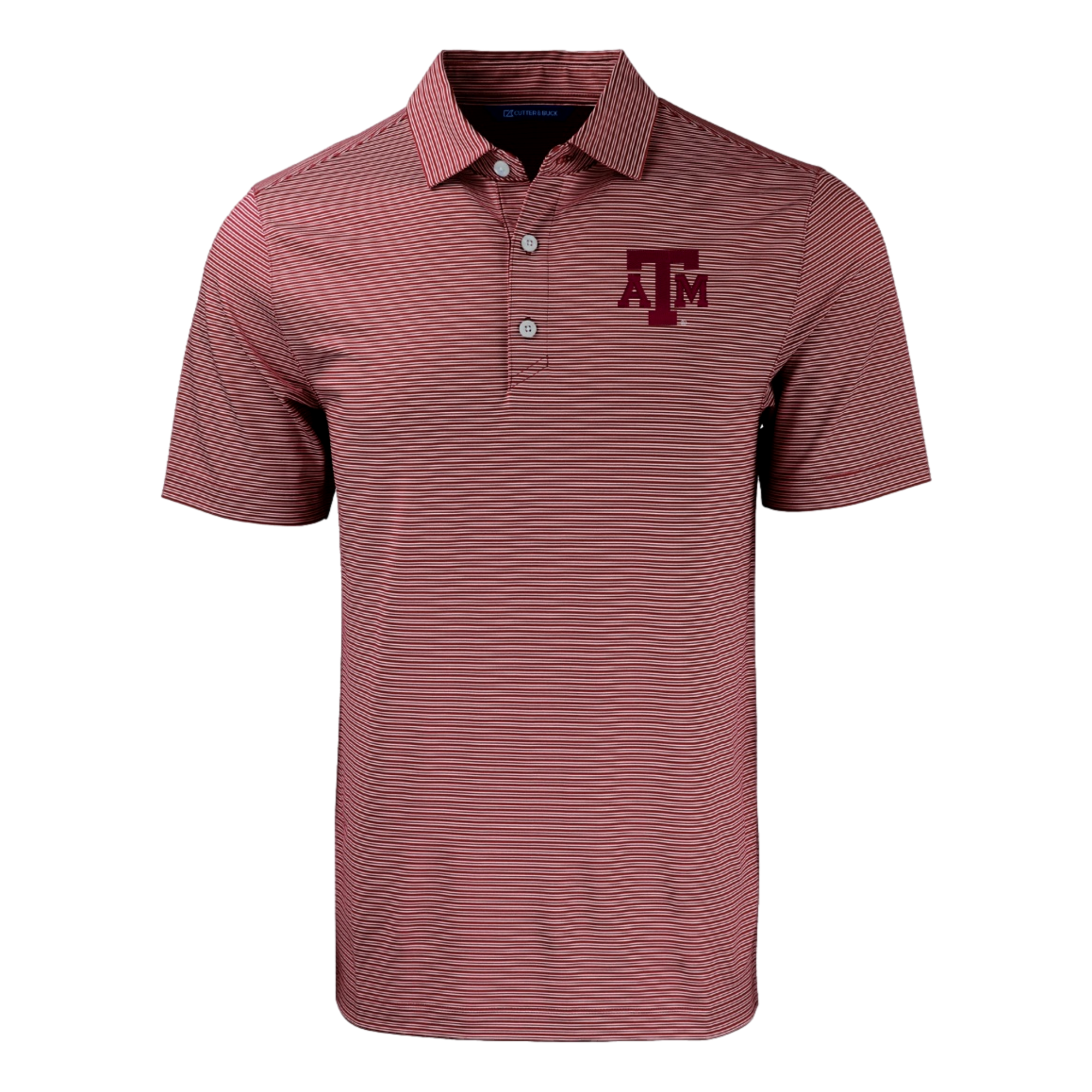Texas A&M University Forge Eco Double Stripe Recycled Men's Golf Polo Shirt