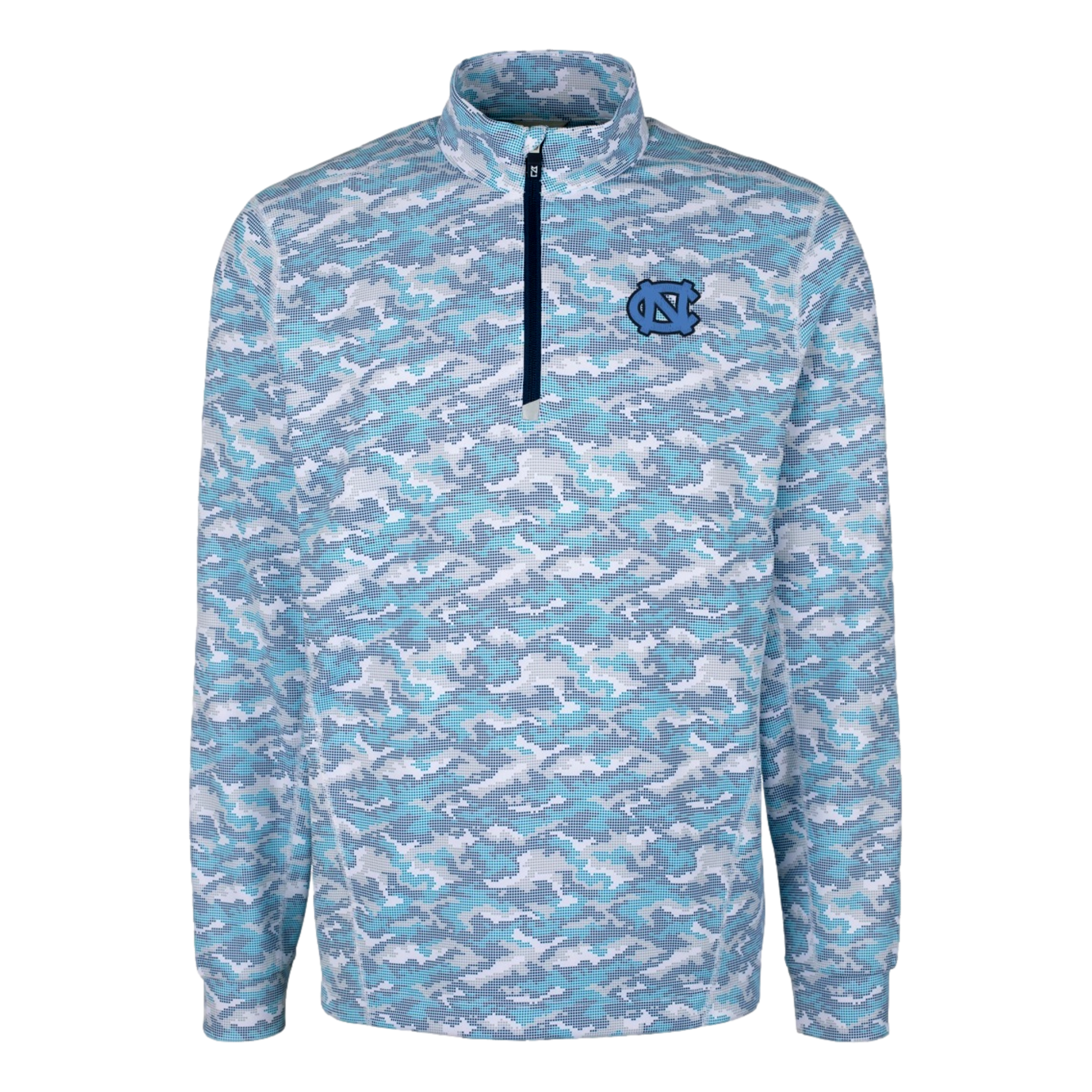 University of North Carolina Traverse Stretch Eco Camo Print Men's Golf Quarter Zip