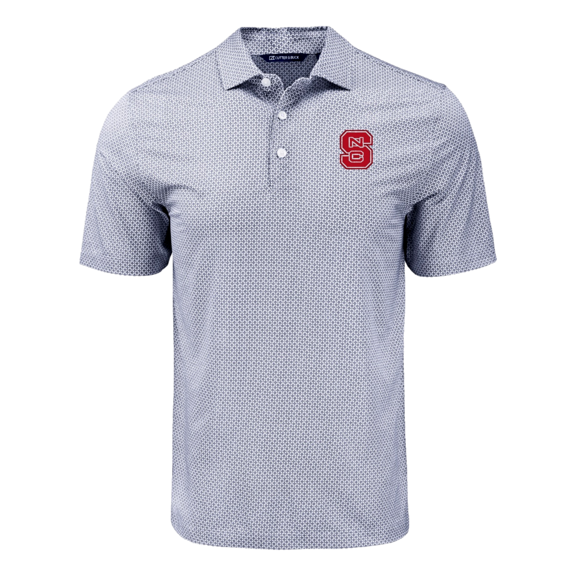 North Carolina State University Pike Eco Diamond Dot Print Recycled Men’s Golf Polo Shirt