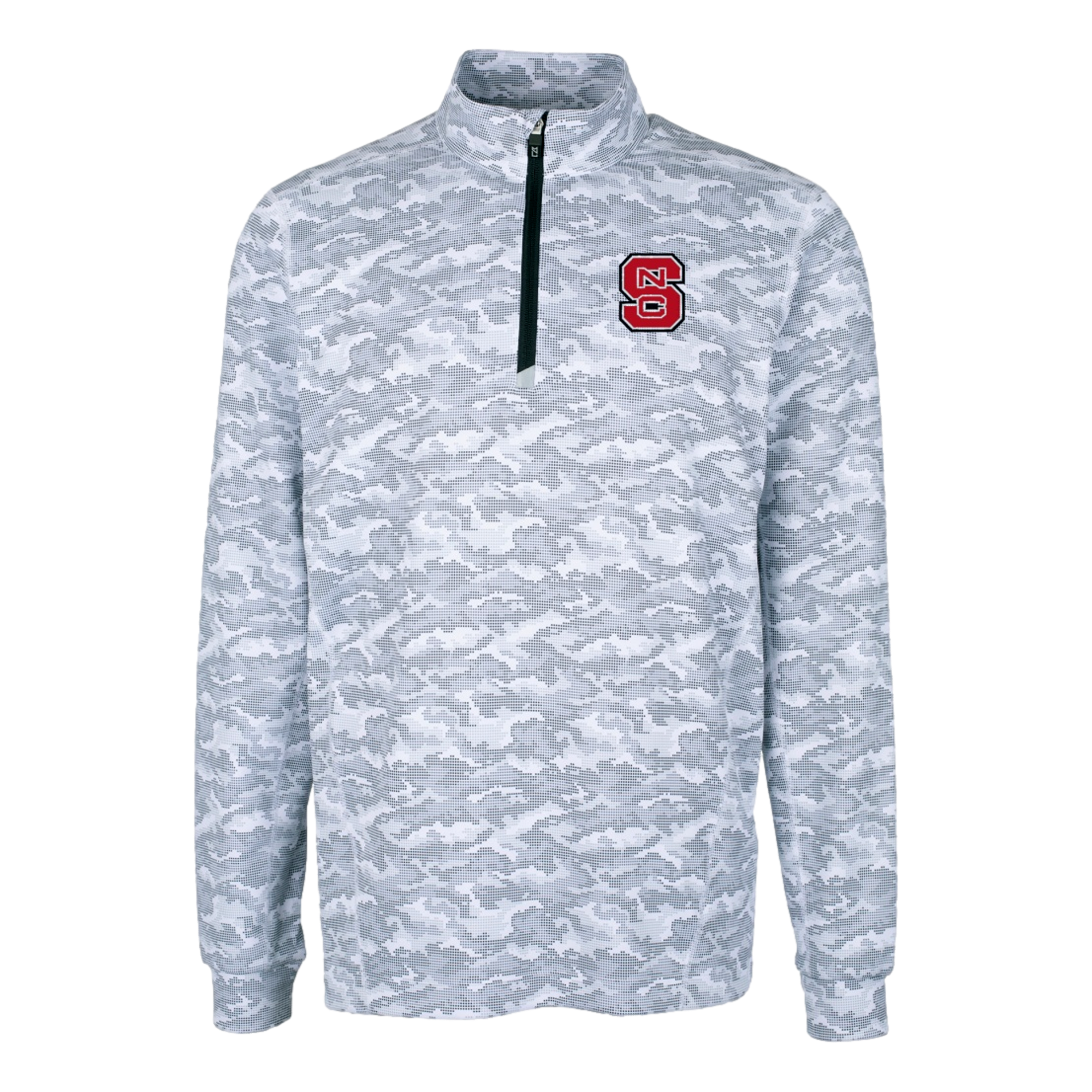 North Carolina State University Traverse Stretch Eco Camo Print Men's Golf Quarter Zip