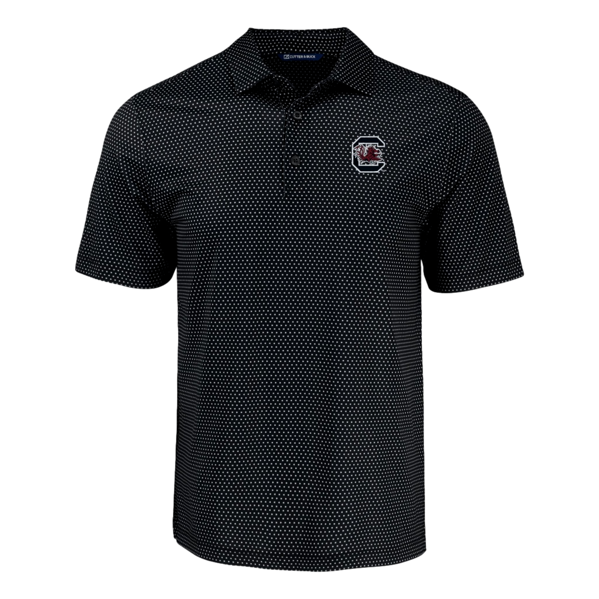 University of South Carolina Pike Eco Shadow Check Print Recycled Men's Golf Polo Shirt