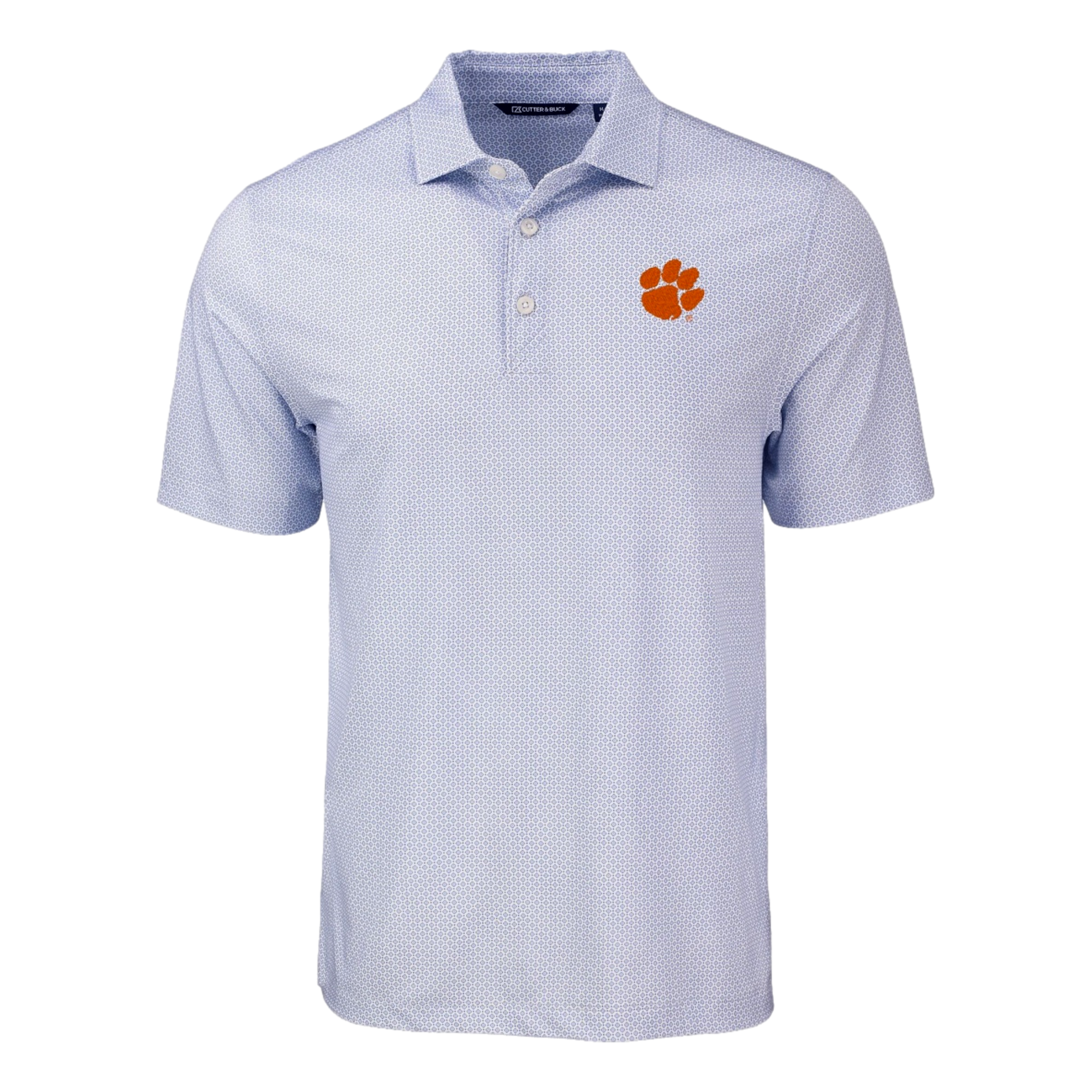 Clemson University Pike Eco Diamond Dot Print Recycled Men's Golf Polo Shirt