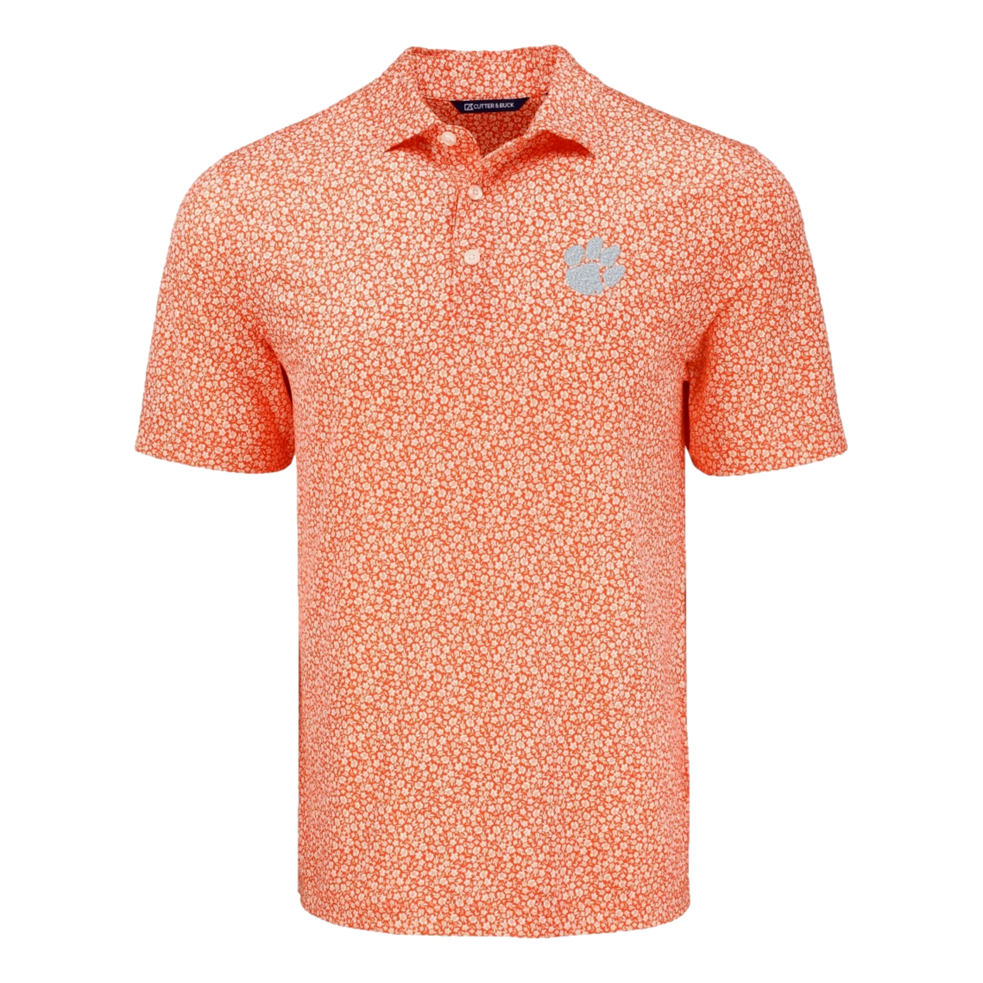 Clemson University Pike Eco Flora Print Recycled Men's Golf Polo Shirt