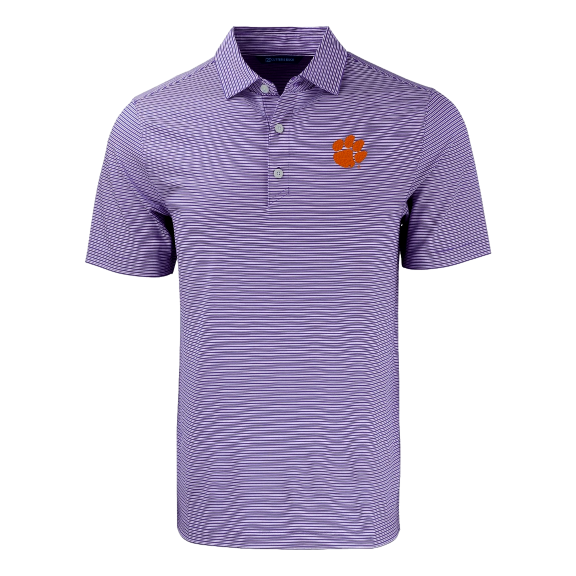 Clemson University Forge Eco Double Stripe Recycled Men's Golf Polo Shirt