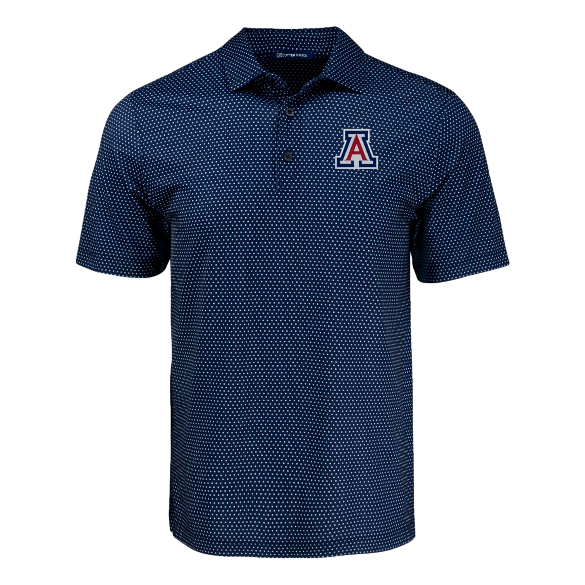 University of Arizona Pike Eco Shadow Check Print Recycled Men's Golf Polo Shirt