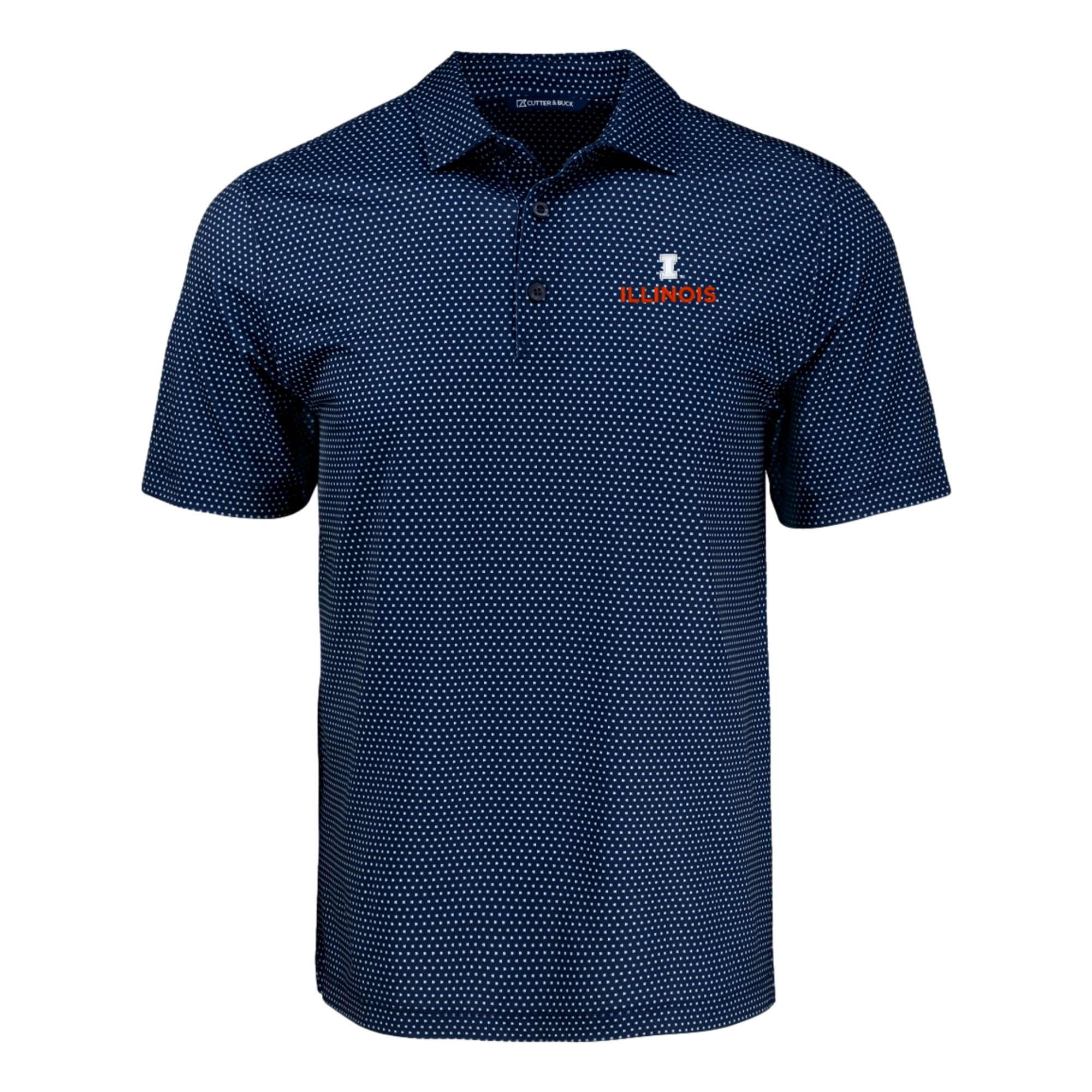 University of Illinois Pike Eco Shadow Check Print Recycled Men’s Golf Polo Shirt