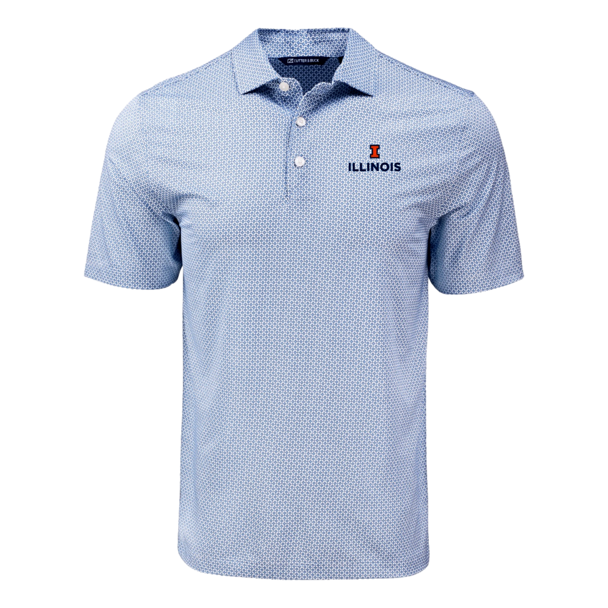 University of Illinois Pike Eco Diamond Dot Print Recycled Men’s Golf Polo Shirt