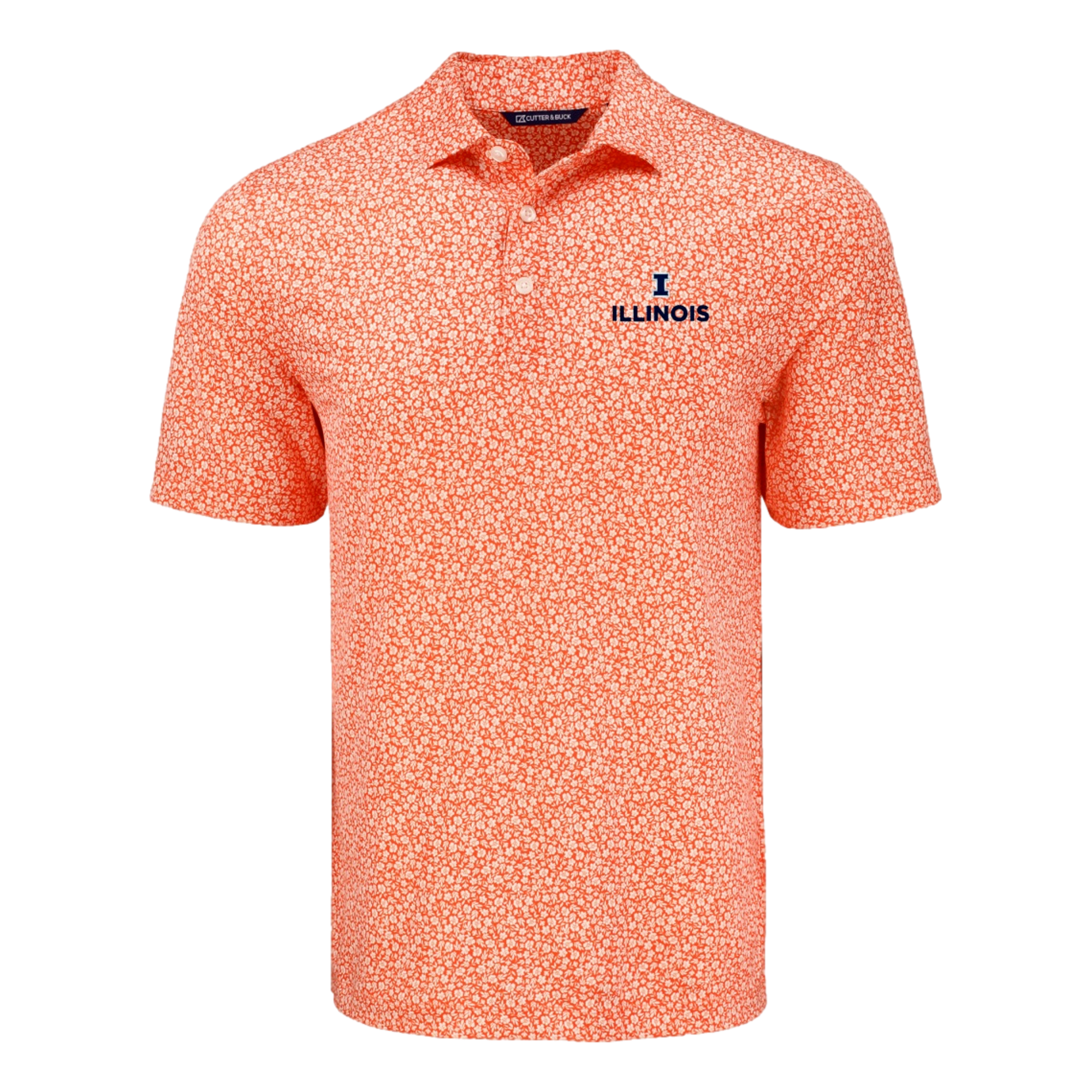 University of Illinois Pike Eco Flora Print Recycled Men’s Golf Polo Shirt