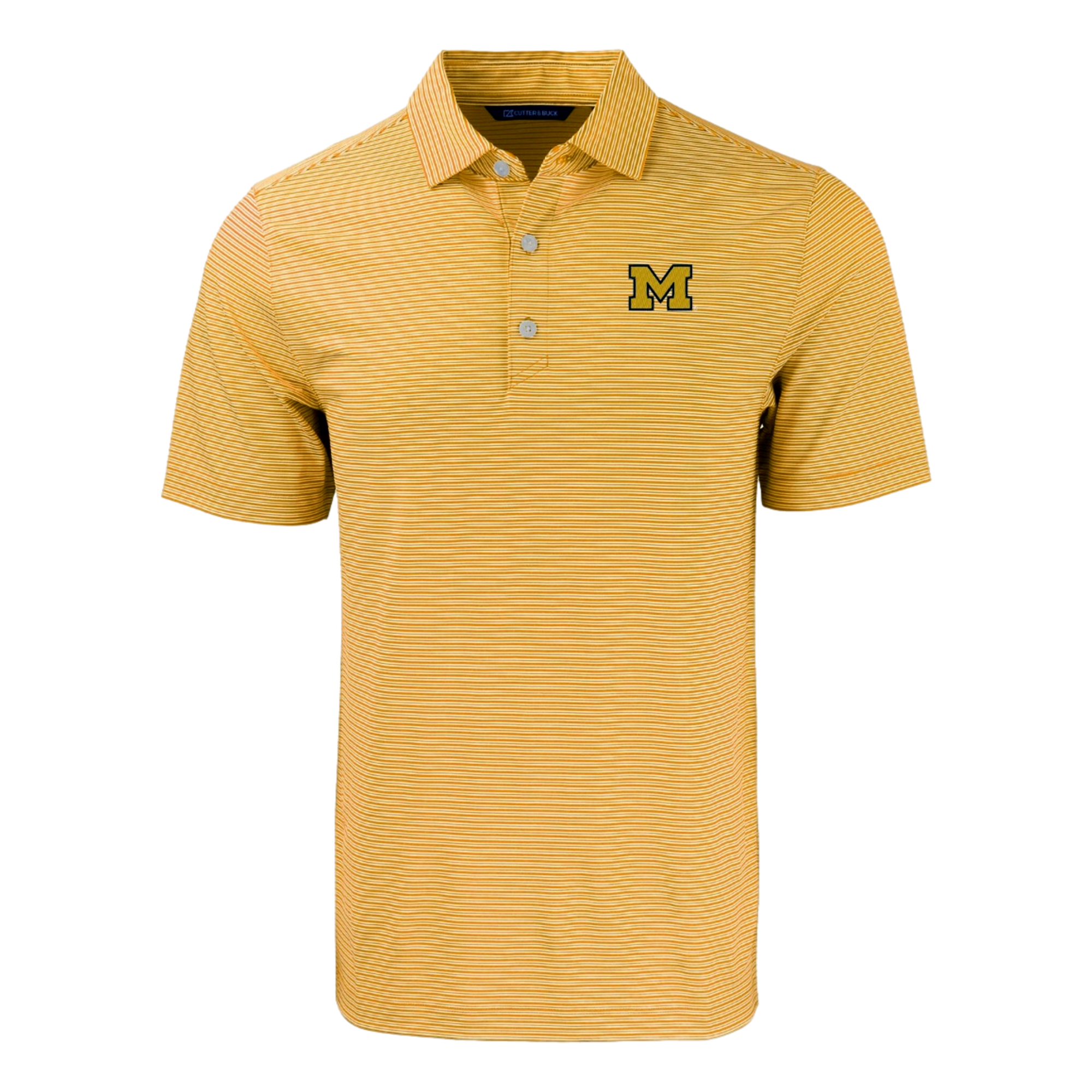 University of Michigan Forge Eco Double Stripe Recycled Men's Golf Polo Shirt