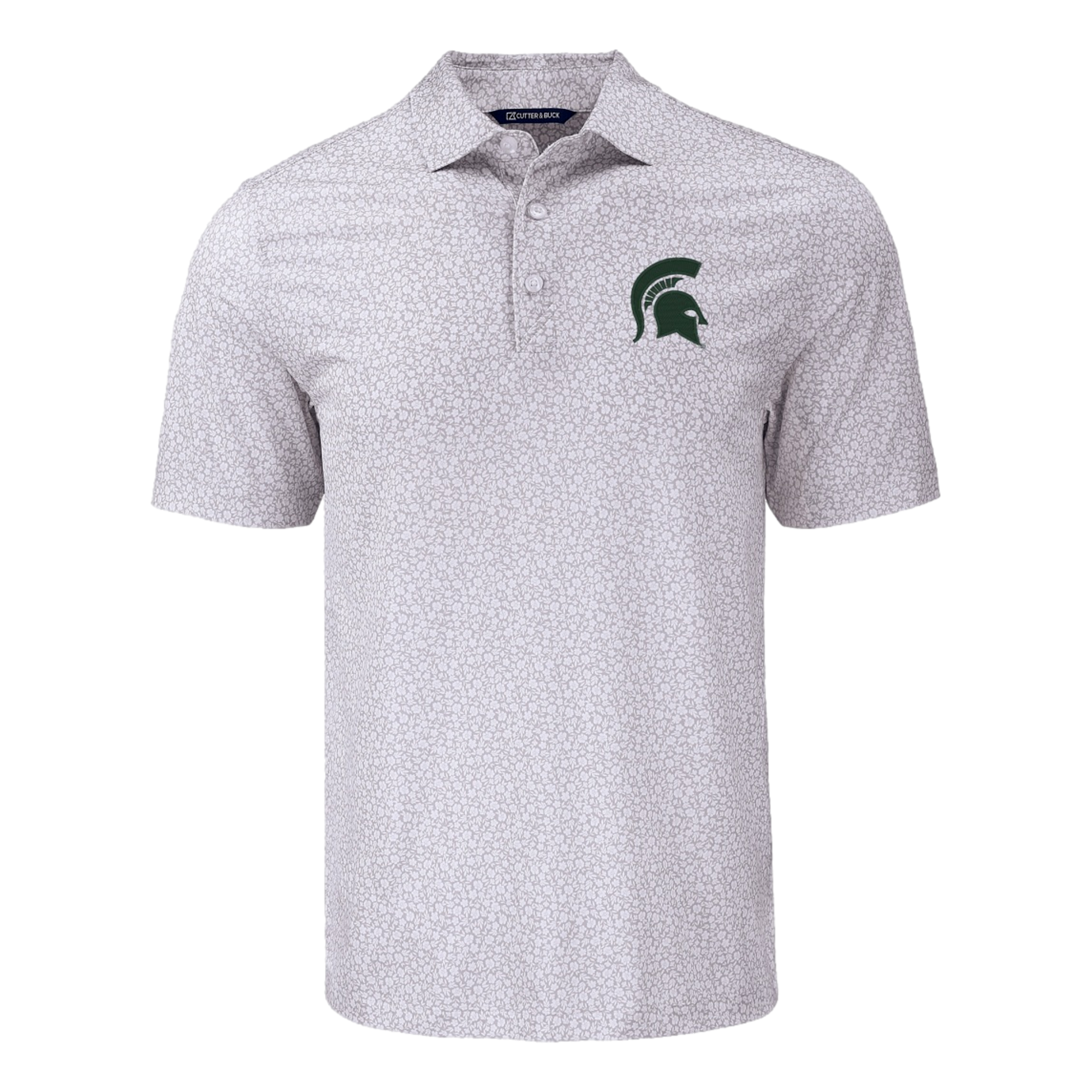 Michigan State University Pike Eco Flora Print Recycled Men’s Golf Polo Shirt