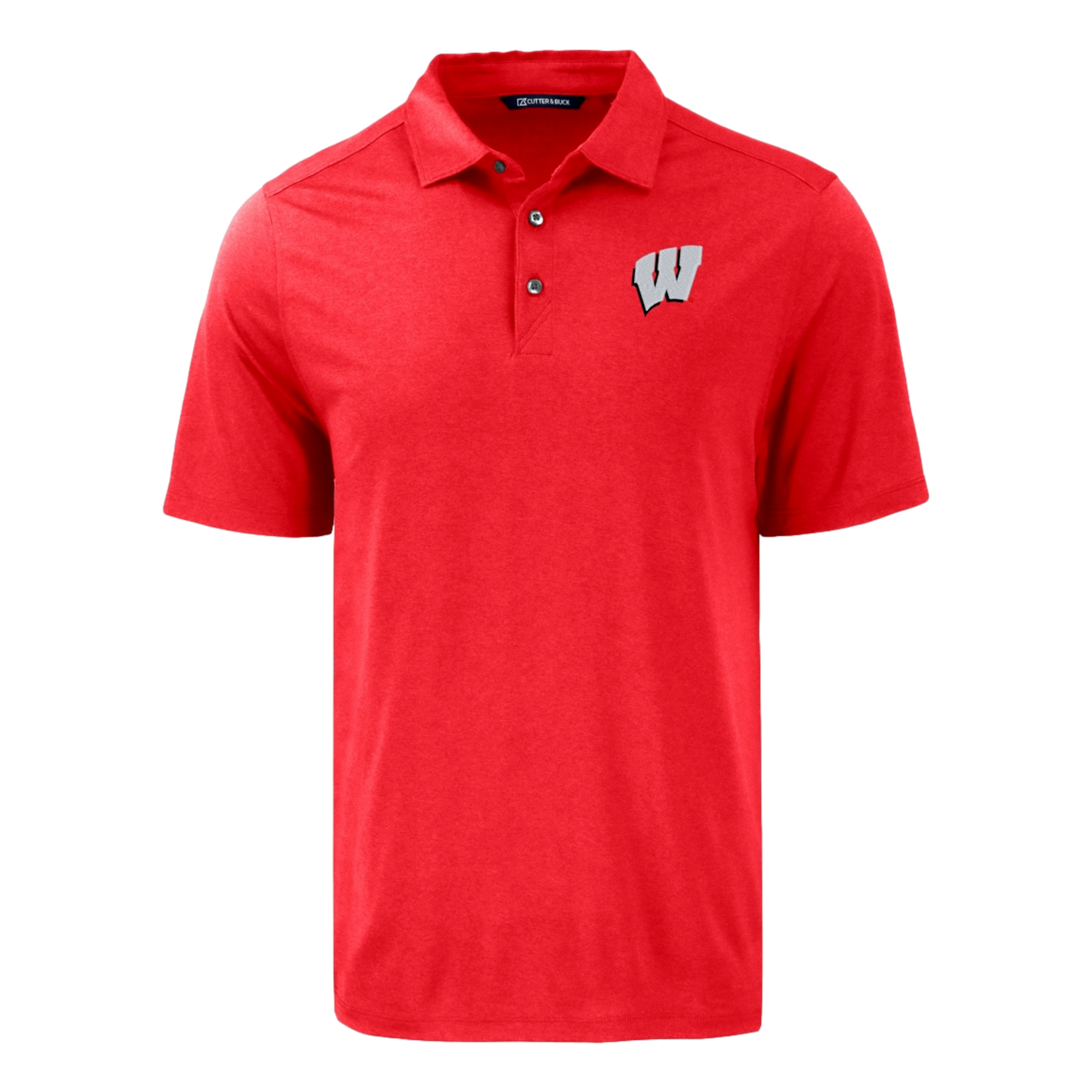 Cutter & Buck University of Wisconsin Coastline Epic Comfort Recycled Men's Short Sleeve Golf Polo Shirt