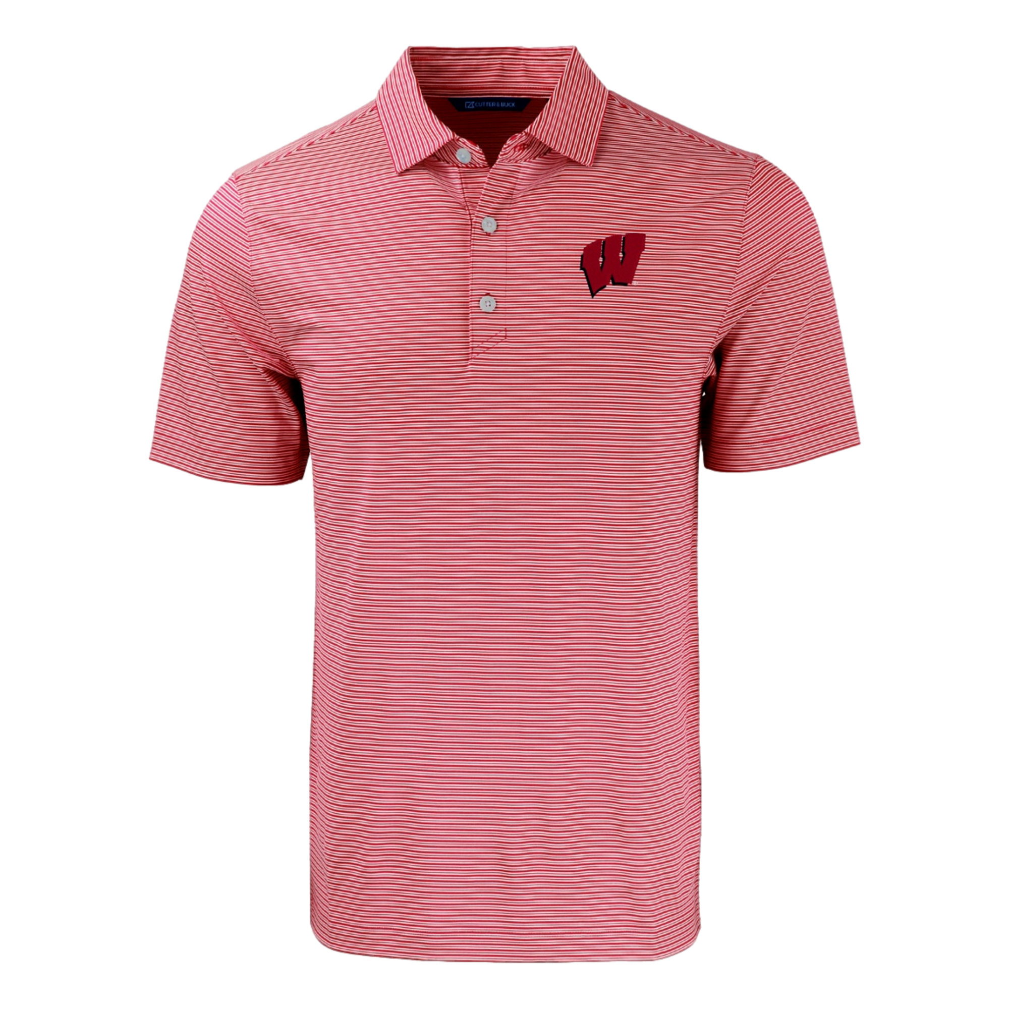 University of Wisconsin Forge Eco Double Stripe Recycled Men's Golf Polo Shirt