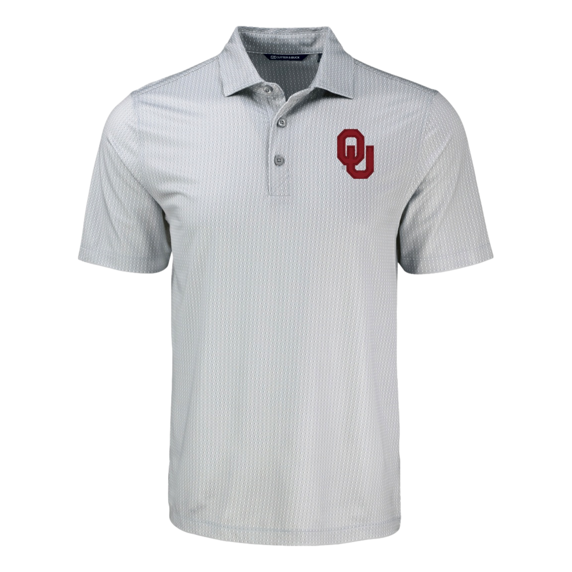 University of Oklahoma Pike Eco Shadow Check Print Recycled Men's Golf Polo Shirt