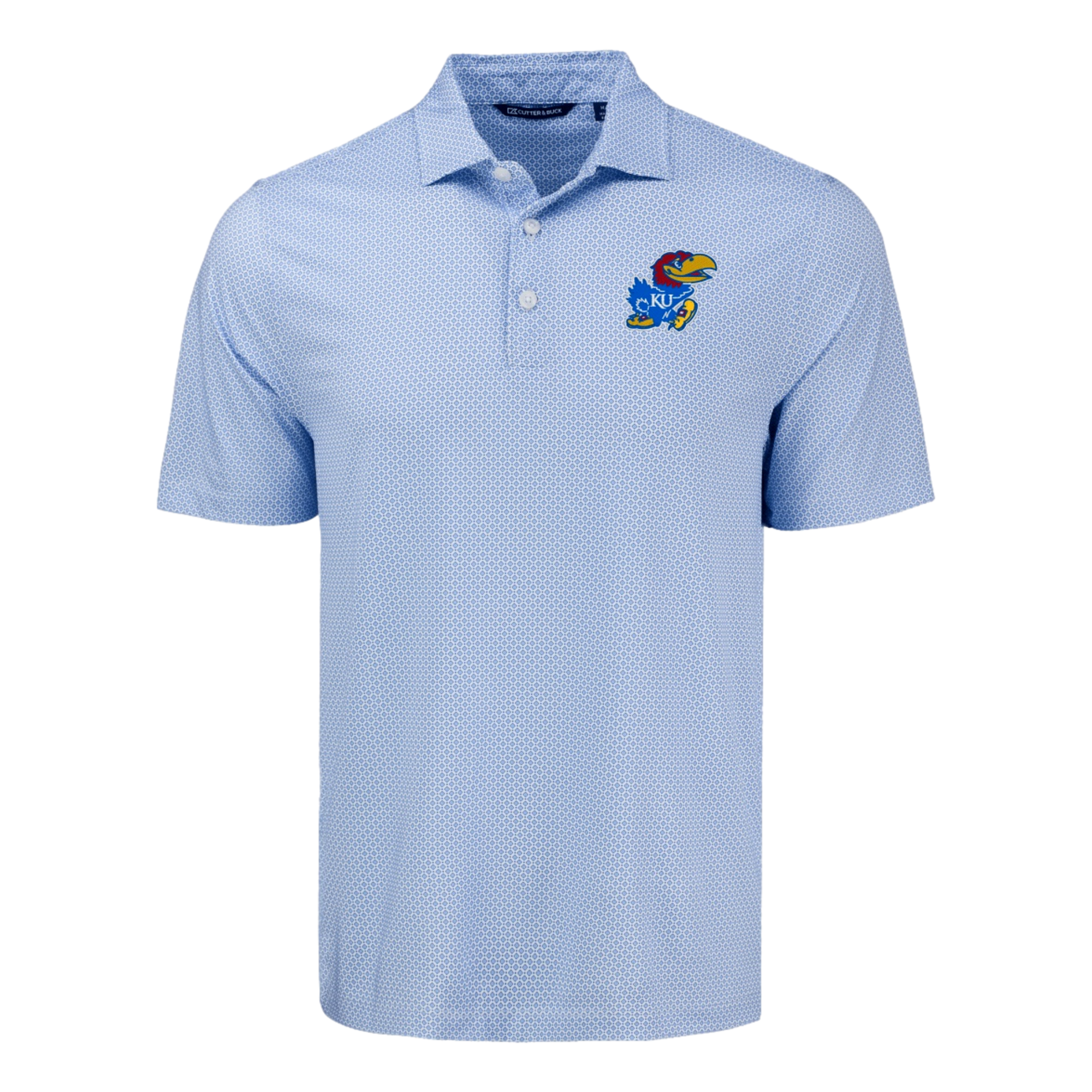University of Kansas Pike Eco Diamond Dot Print Recycled Men's Golf Polo Shirt